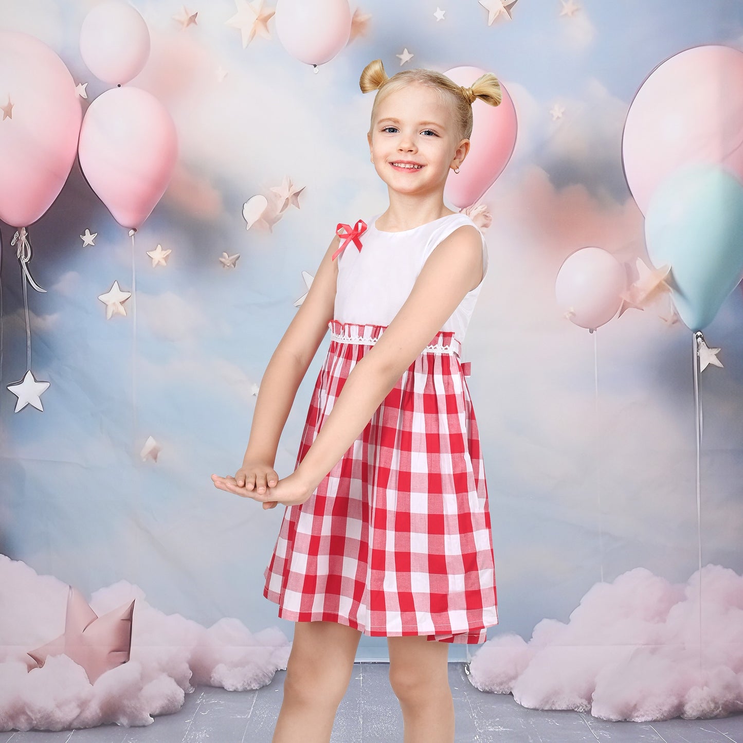 Girls Dress St Patrick Shamrock Irish Holiday Gingham Sundress Daily Red