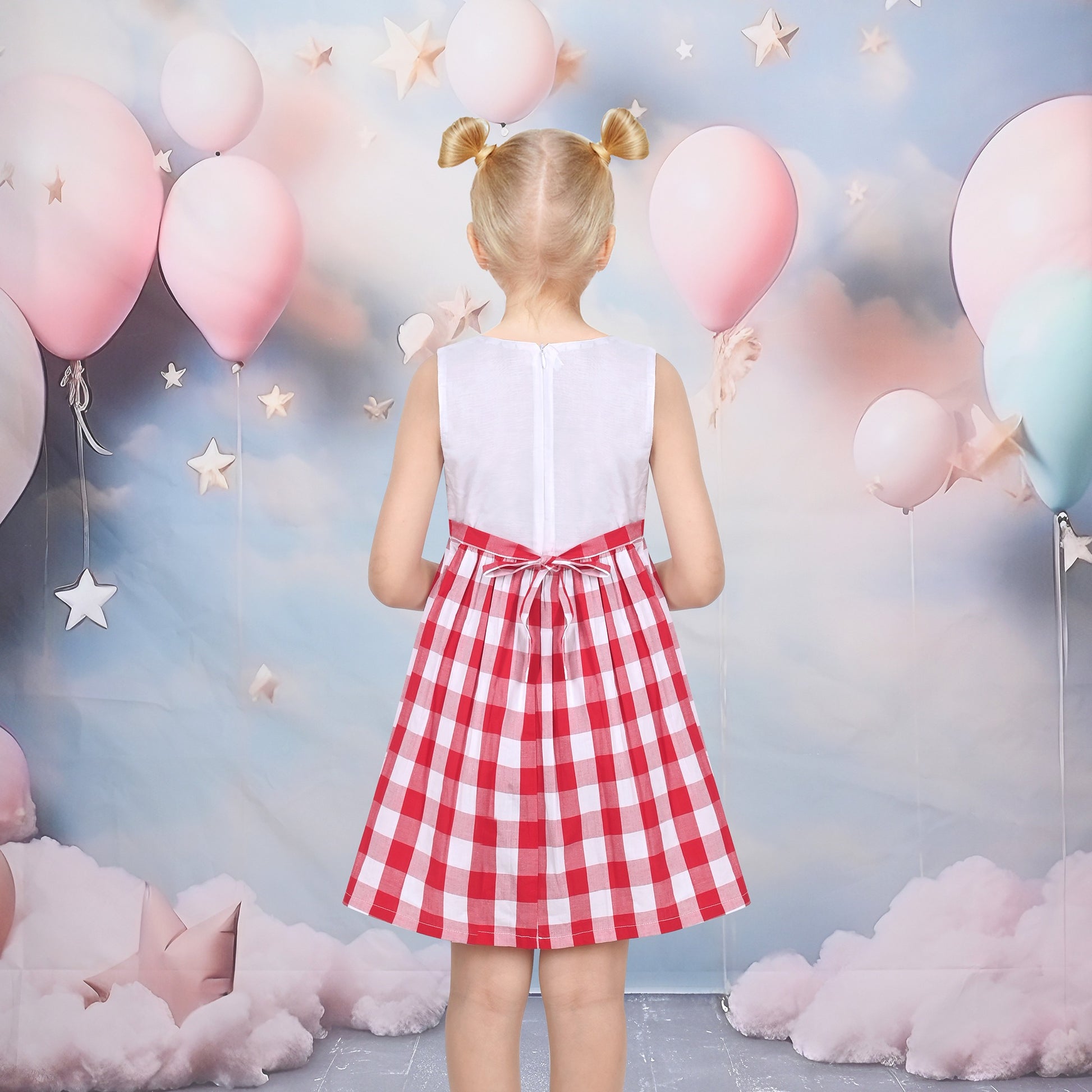Girls Dress St Patrick Shamrock Irish Holiday Gingham Sundress Daily Red