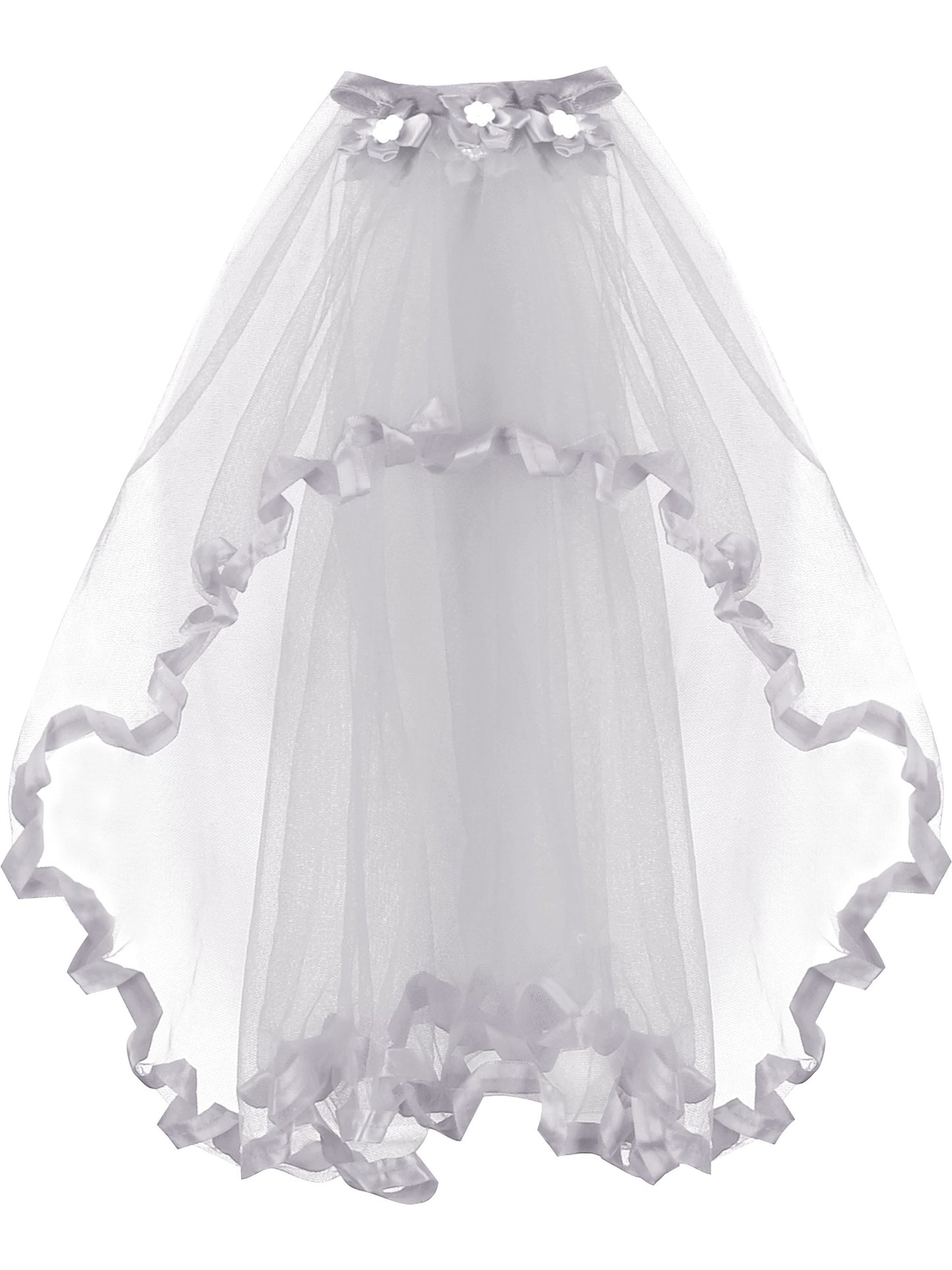 Flower Girls Dress Tulle Spaghetti Strap Pearl Ruffle Hem Wedding Bridesmaid Green Gray