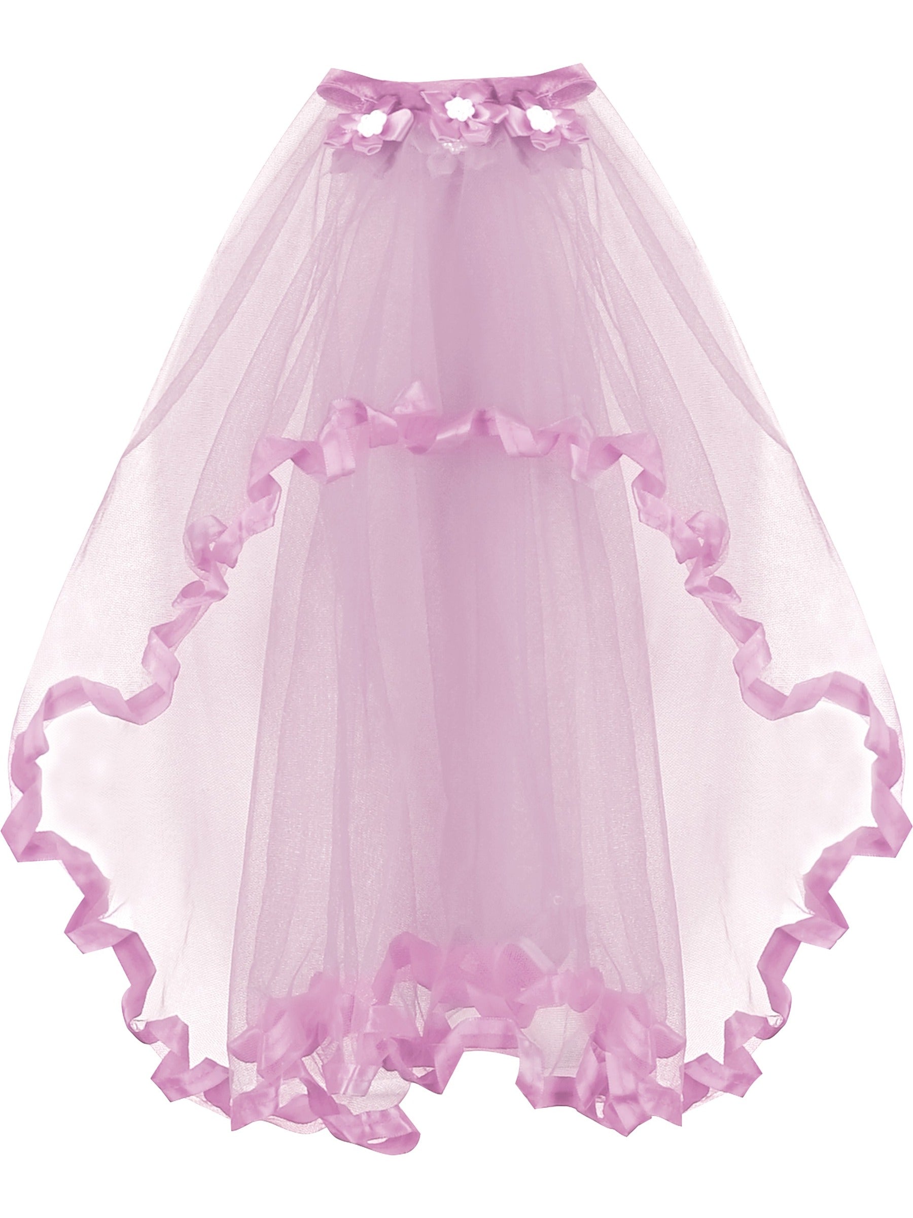 Flower Girls Dress Tulle Spaghetti Strap Pearl Ruffle Hem Wedding Bridesmaid Green Purple
