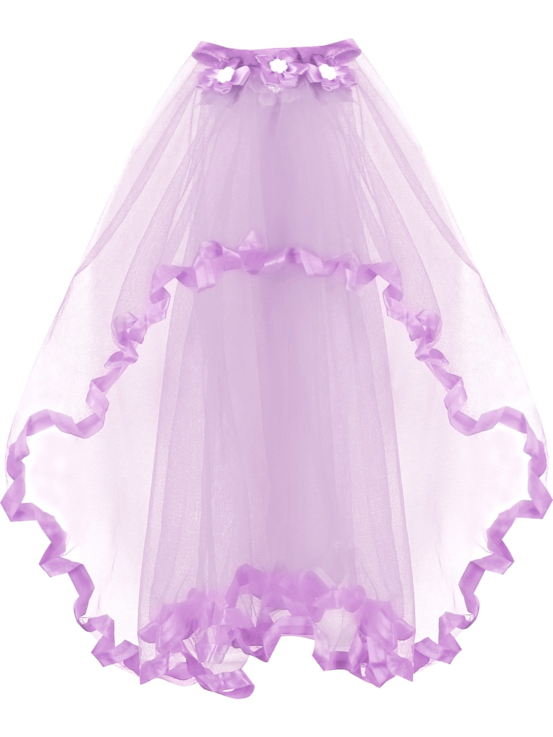 Flower Girls Dress Tulle Spaghetti Strap Pearl Ruffle Hem Wedding Bridesmaid Green Purple