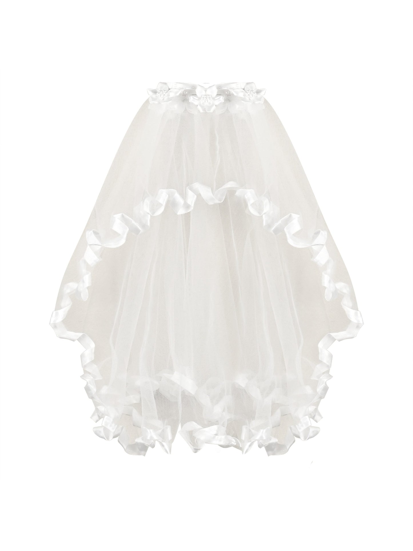 Flower Girls Dress Tulle Spaghetti Strap Pearl Ruffle Hem Wedding Bridesmaid Green White