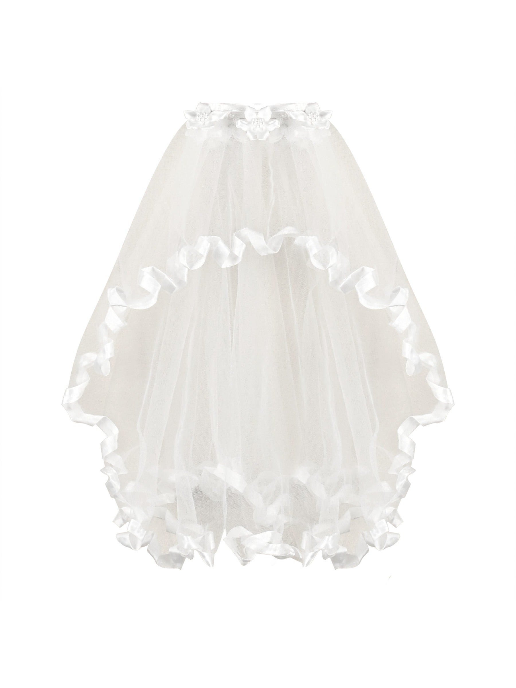 Flower Girls Dress Tulle Spaghetti Strap Pearl Ruffle Hem Wedding Bridesmaid Green White