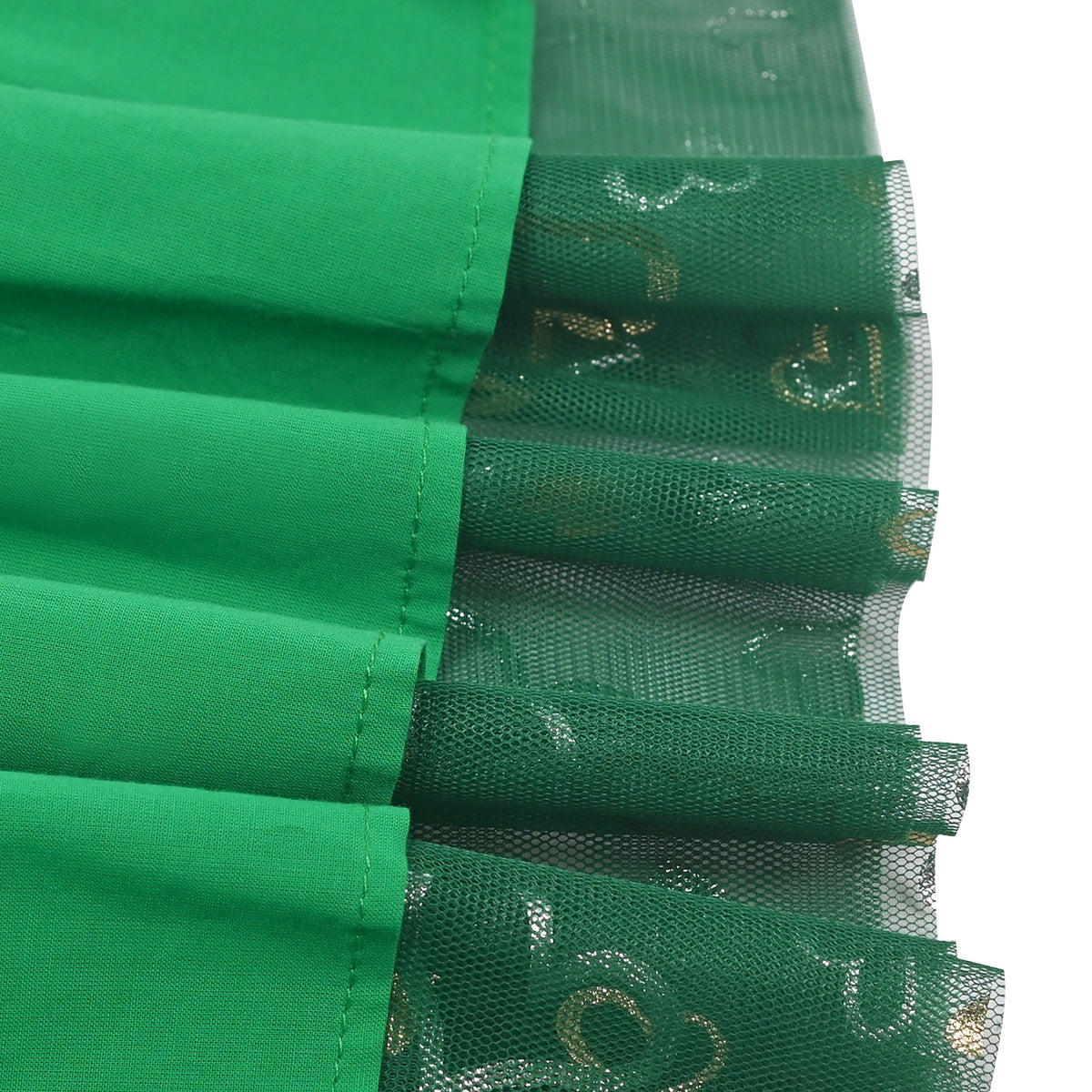 Girls Dress Black Heart Tulle Party Velvet Valentine's Day Party - Green Heart