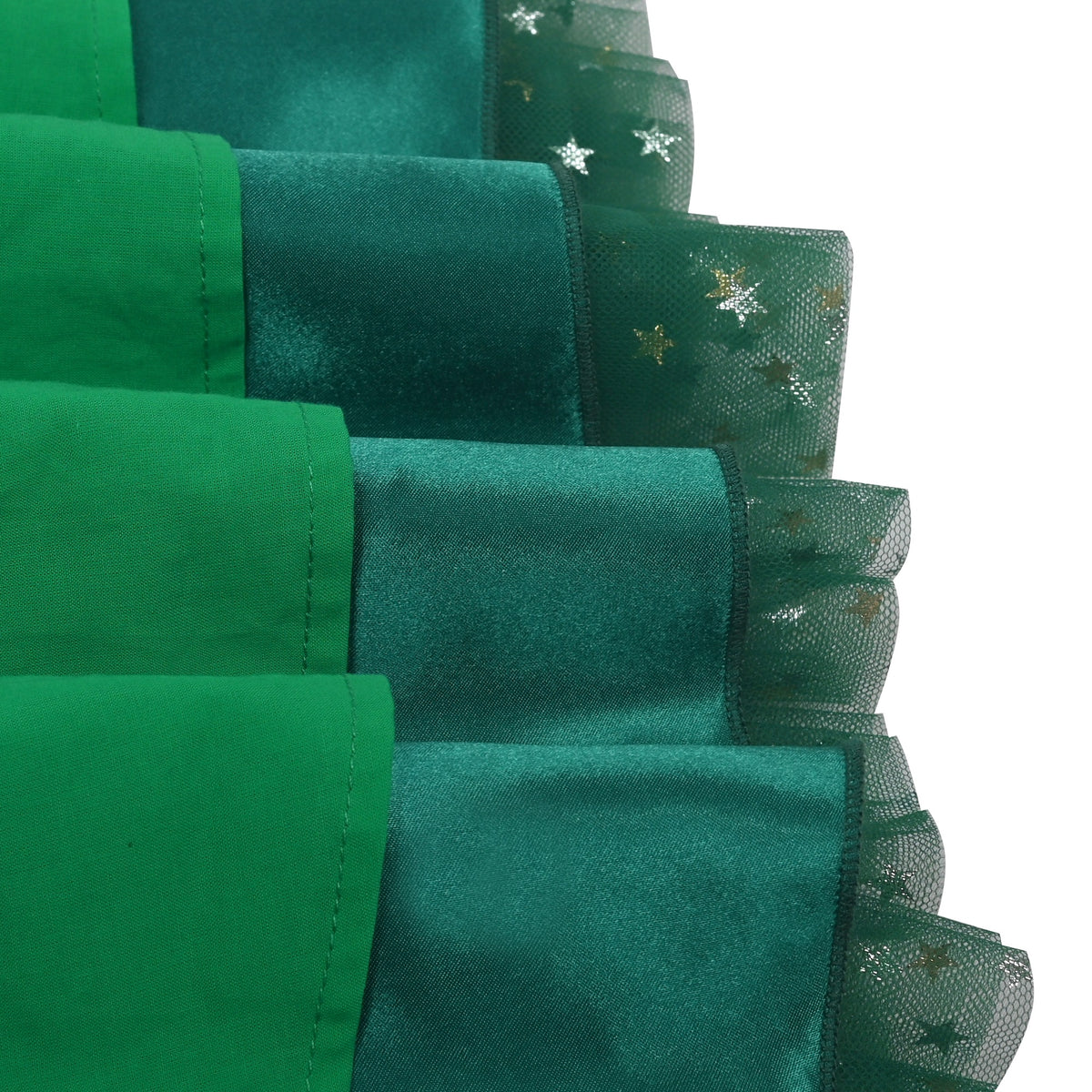 Girls Dress Colorful Glitter Sequin Ruffle Dress Princess Pageant - Green Xmas