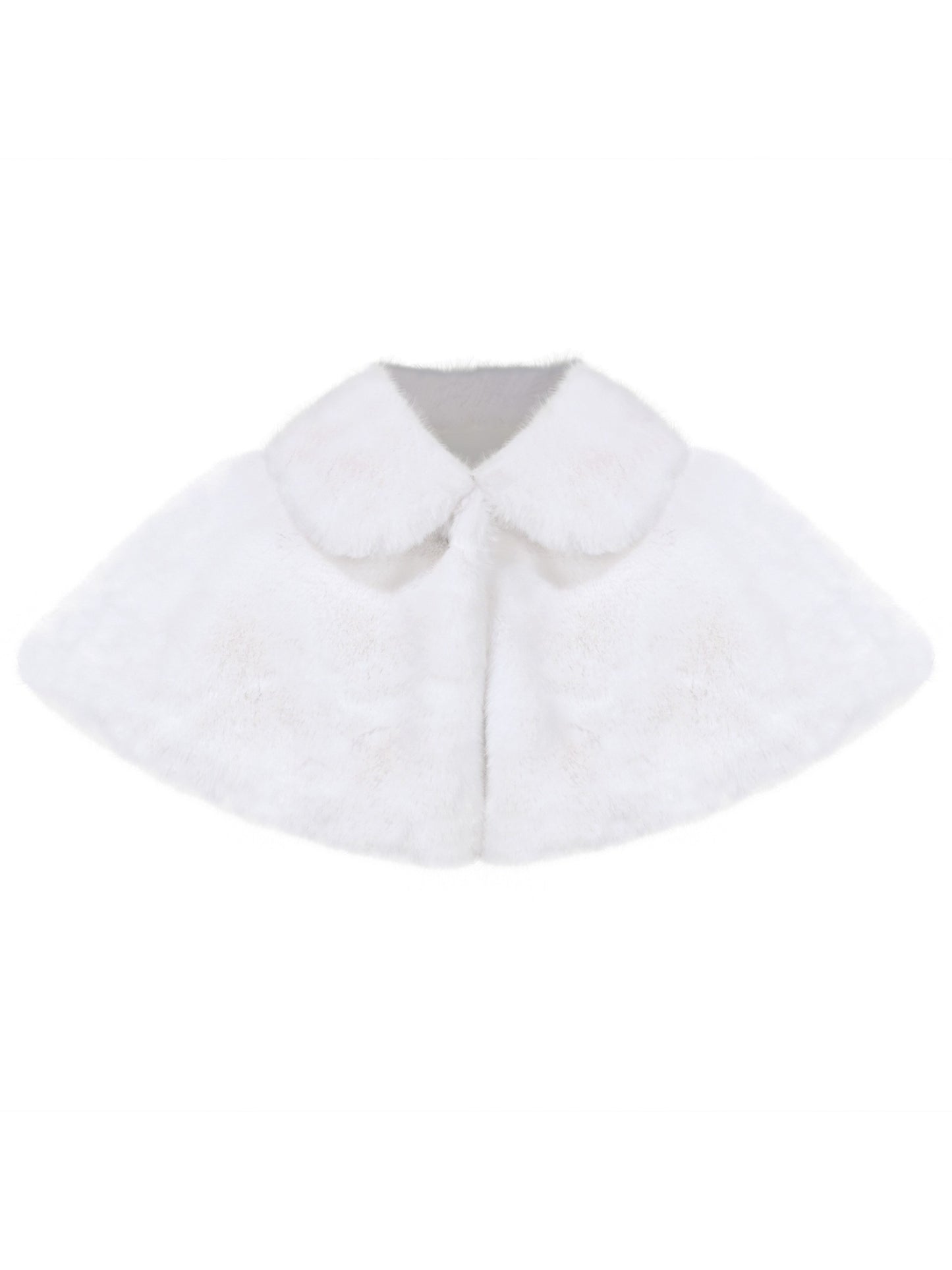 Girls Faux Fur Jacket White Shawl Wrap Bolero Princess Christmas Party Cover Up Warm White