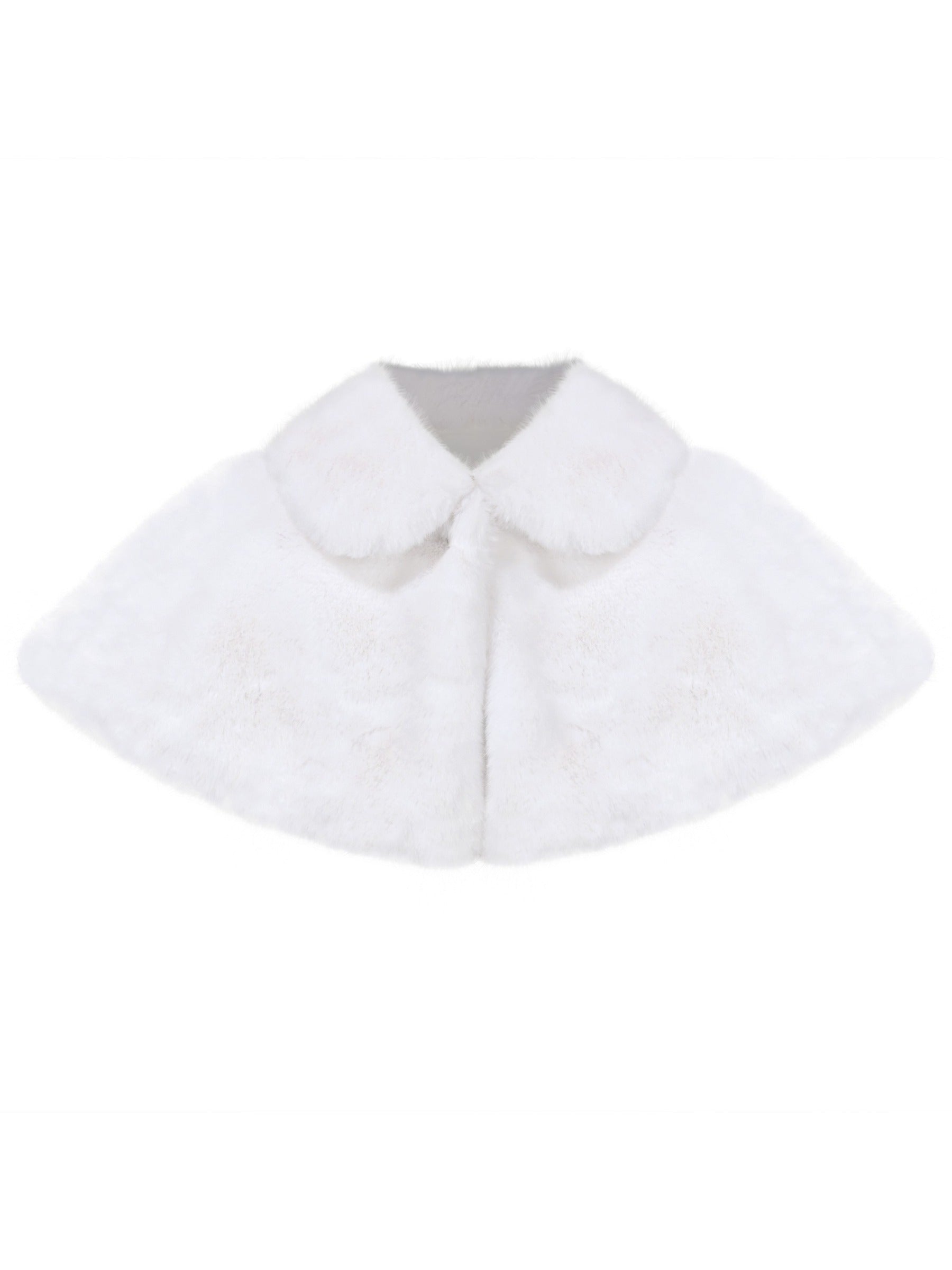 Girls Faux Fur Jacket White Shawl Wrap Bolero Princess Christmas Party Cover Up Warm White