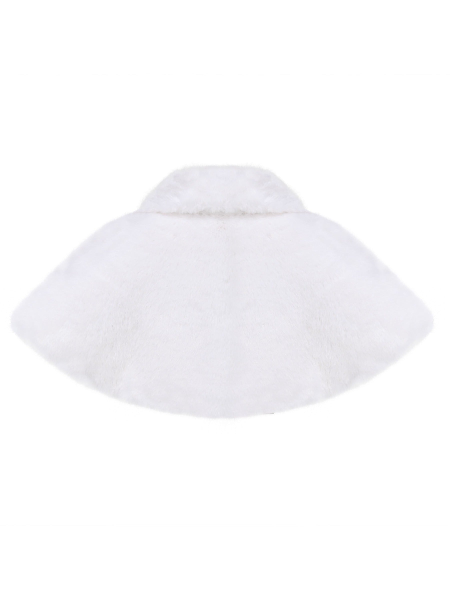 Girls Faux Fur Jacket White Shawl Wrap Bolero Princess Christmas Party Cover Up Warm White