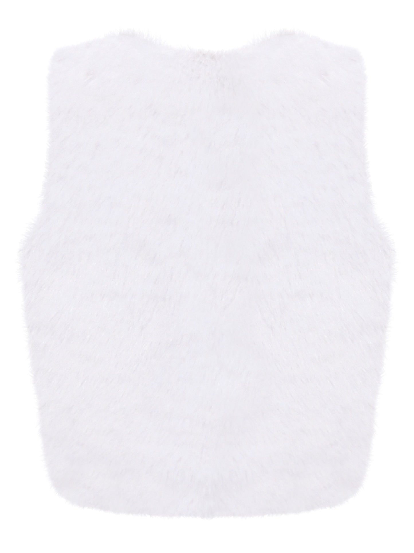 Girls Vest Coat White Faux Fur Button Sleeveless Jacket Christmas Outerwear Winter White