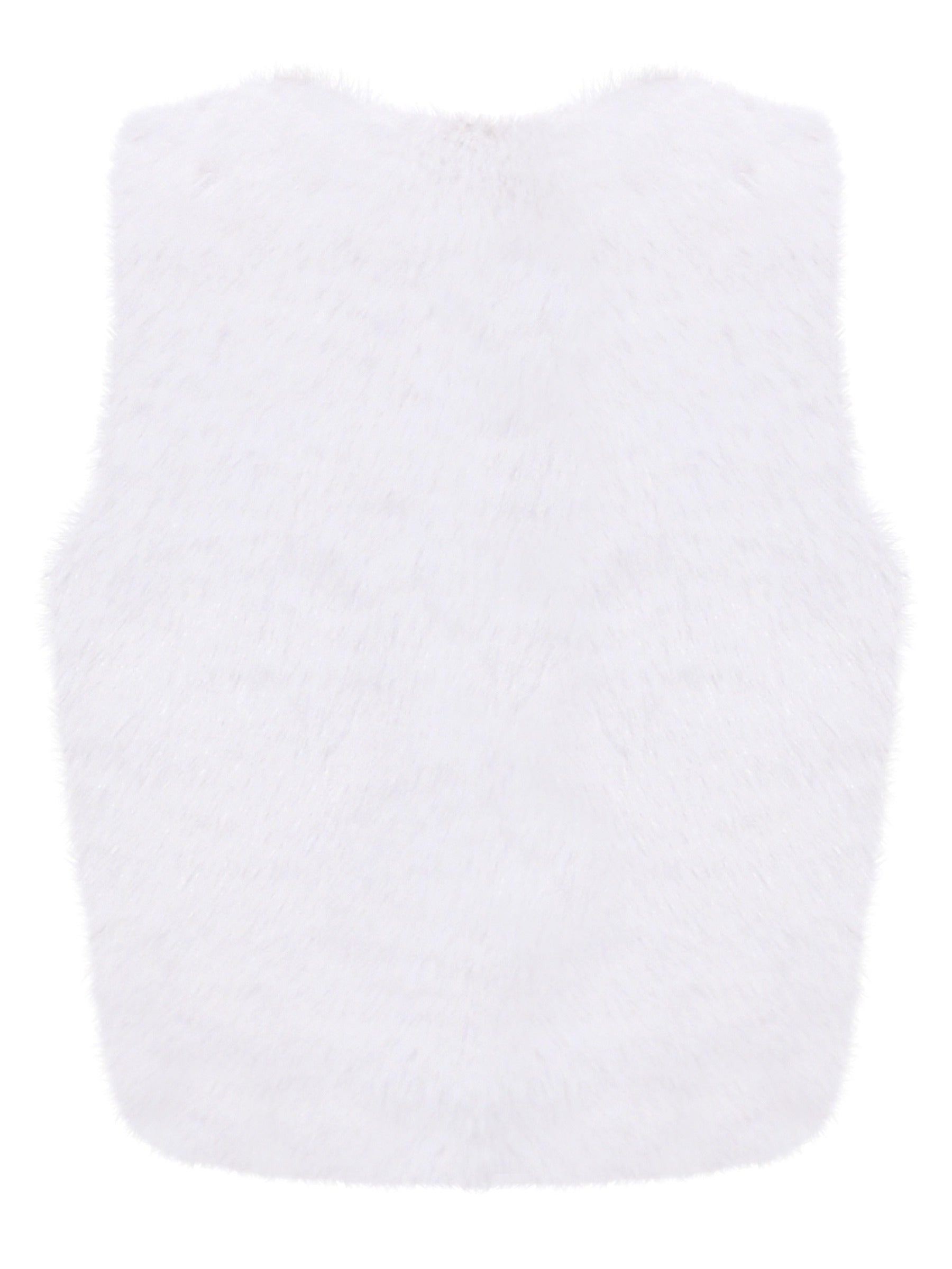 Girls Vest Coat White Faux Fur Button Sleeveless Jacket Christmas Outerwear Winter White