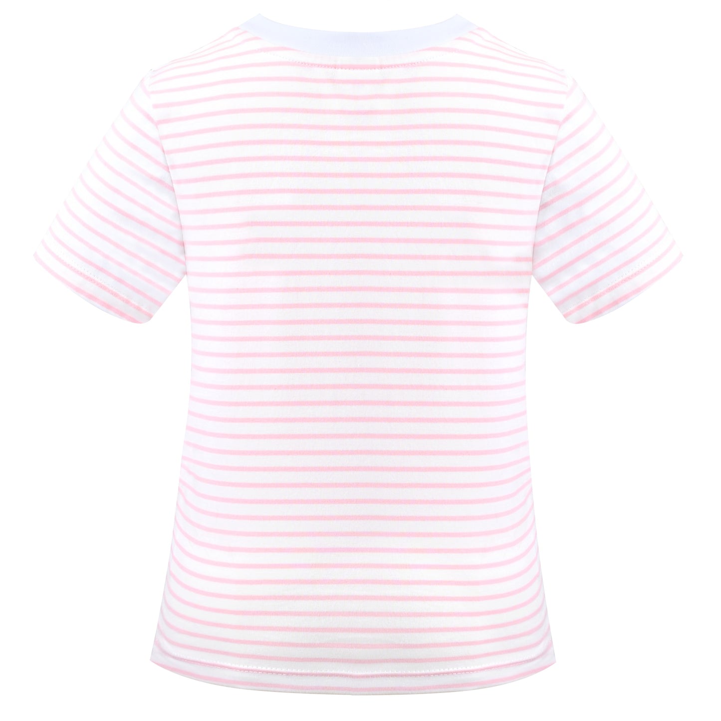 Girls T-shirt Crop Top Pink Lettuce Trim Ribbed Knit Crewneck Daily Pink