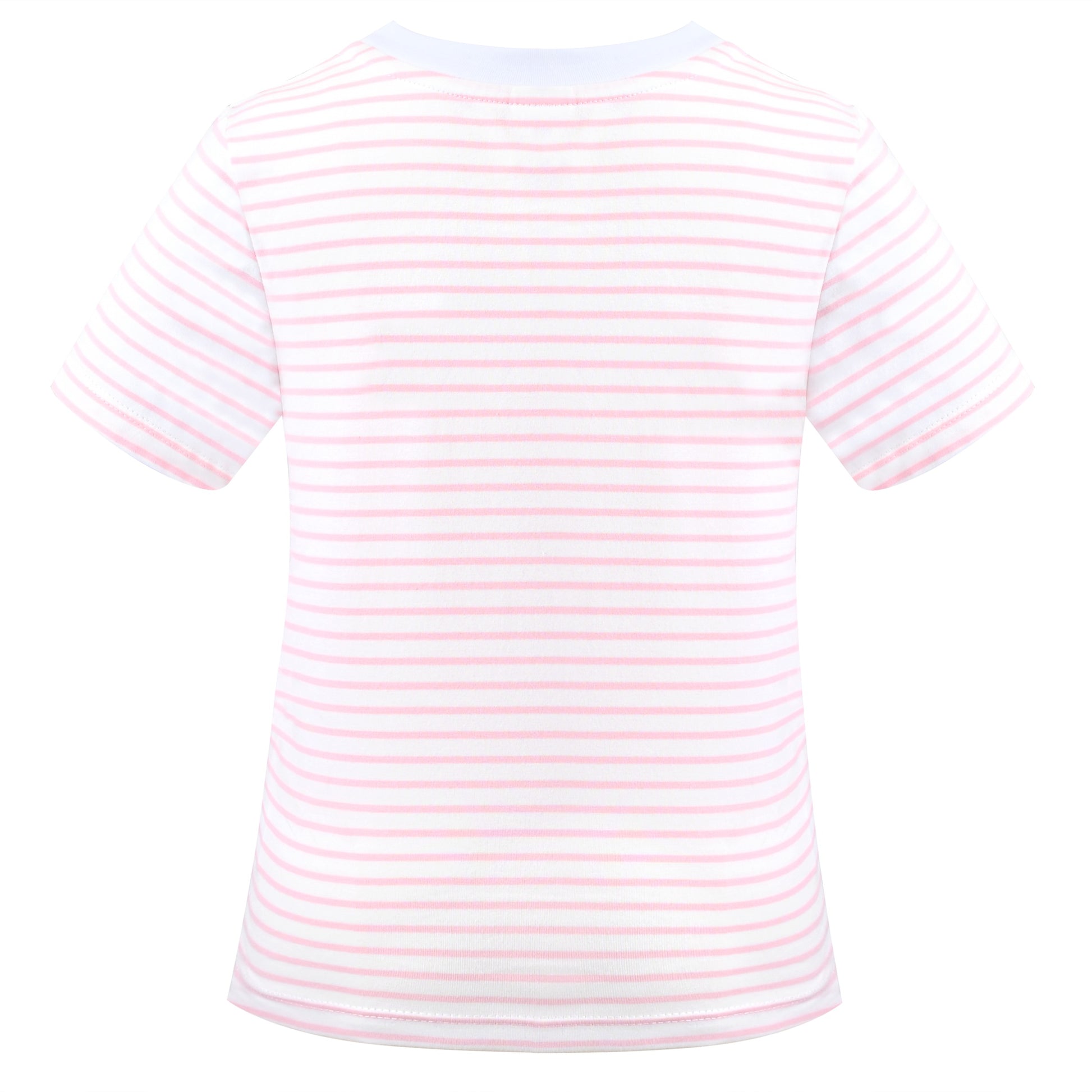 Girls T-shirt Crop Top Pink Lettuce Trim Ribbed Knit Crewneck Daily Pink