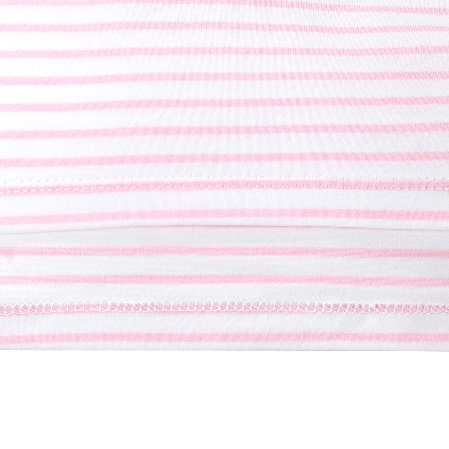 Girls T-shirt Crop Top Pink Lettuce Trim Ribbed Knit Crewneck Daily Pink