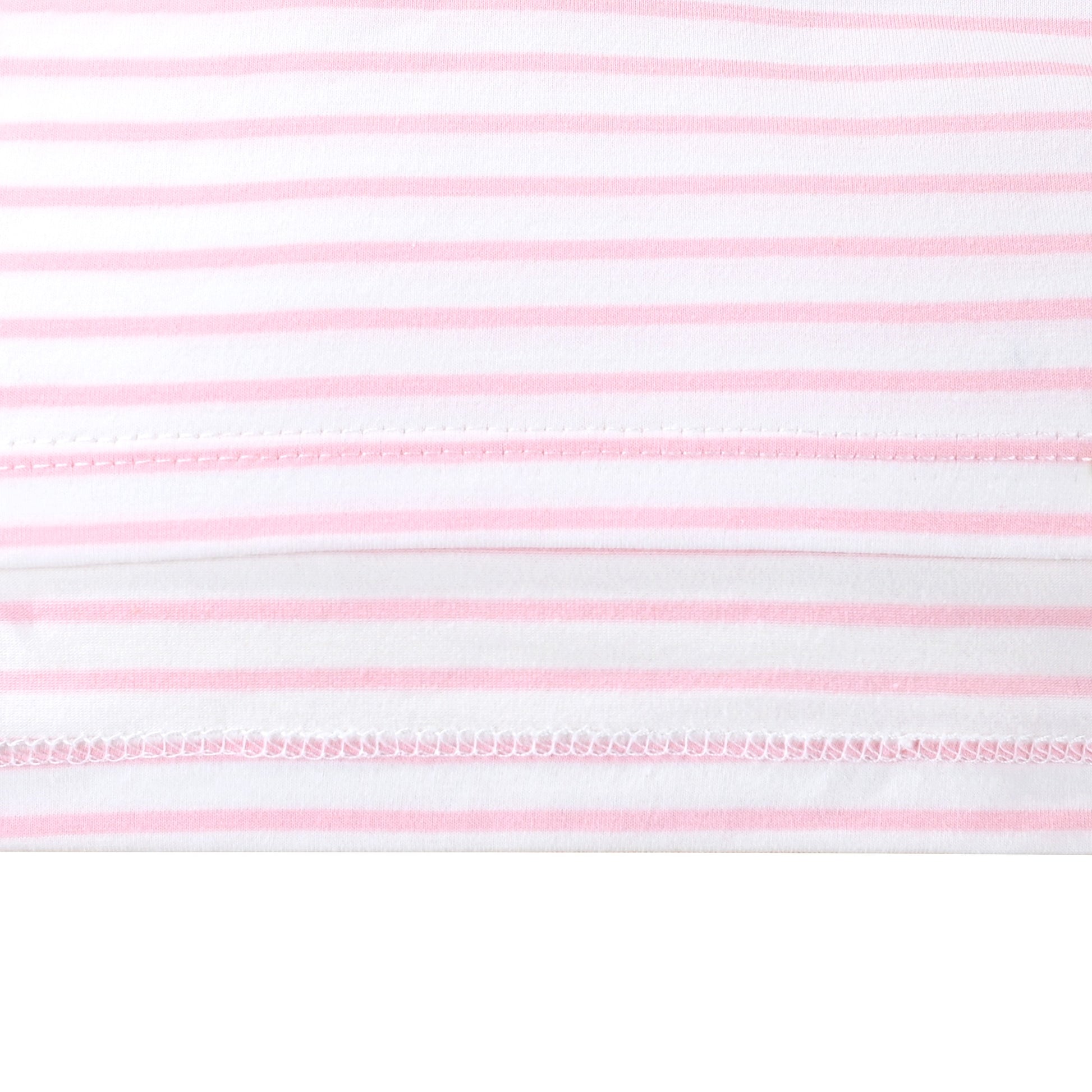Girls T-shirt Crop Top Pink Lettuce Trim Ribbed Knit Crewneck Daily Pink