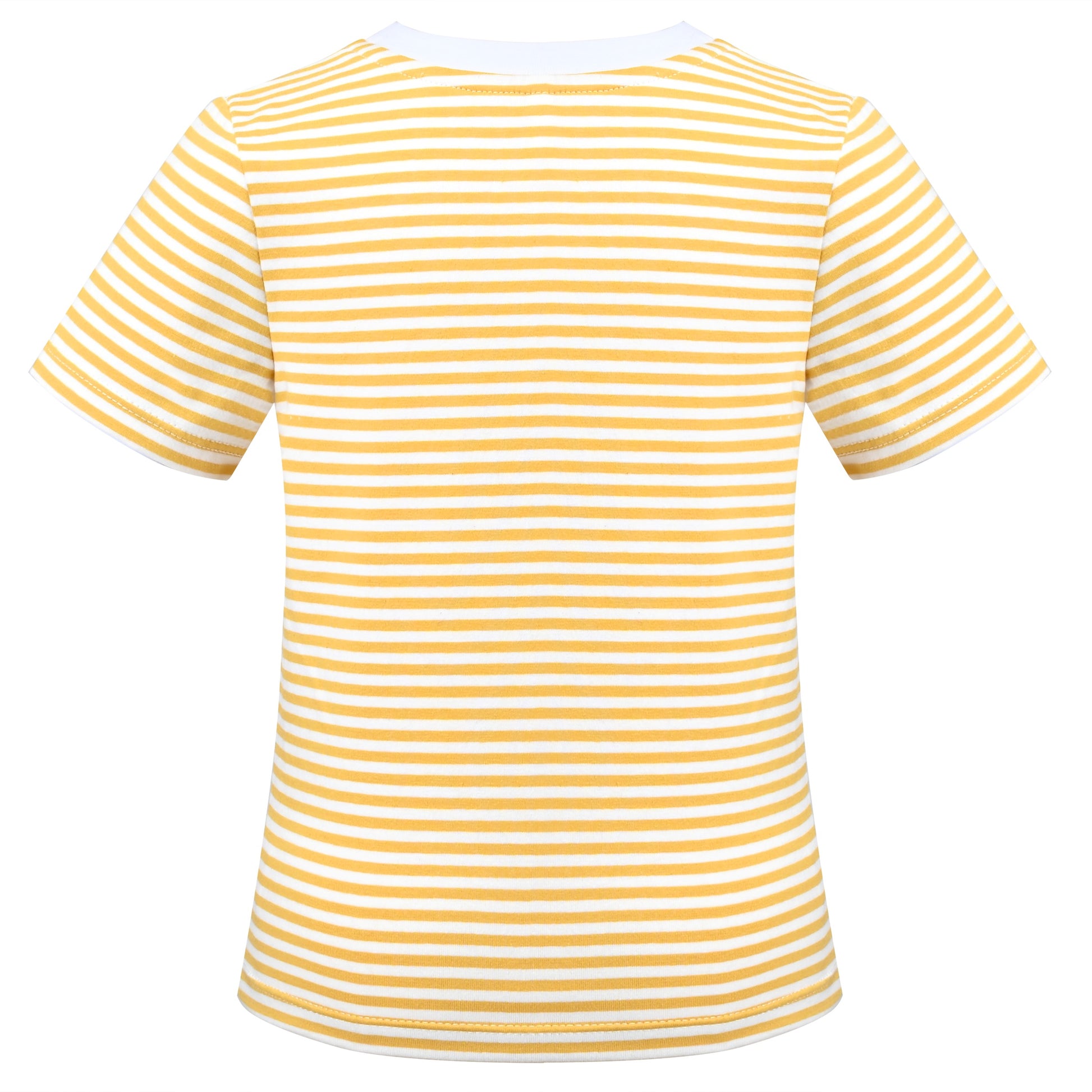 Girls T-shirt Crop Top Pink Lettuce Trim Ribbed Knit Crewneck Daily Yellow