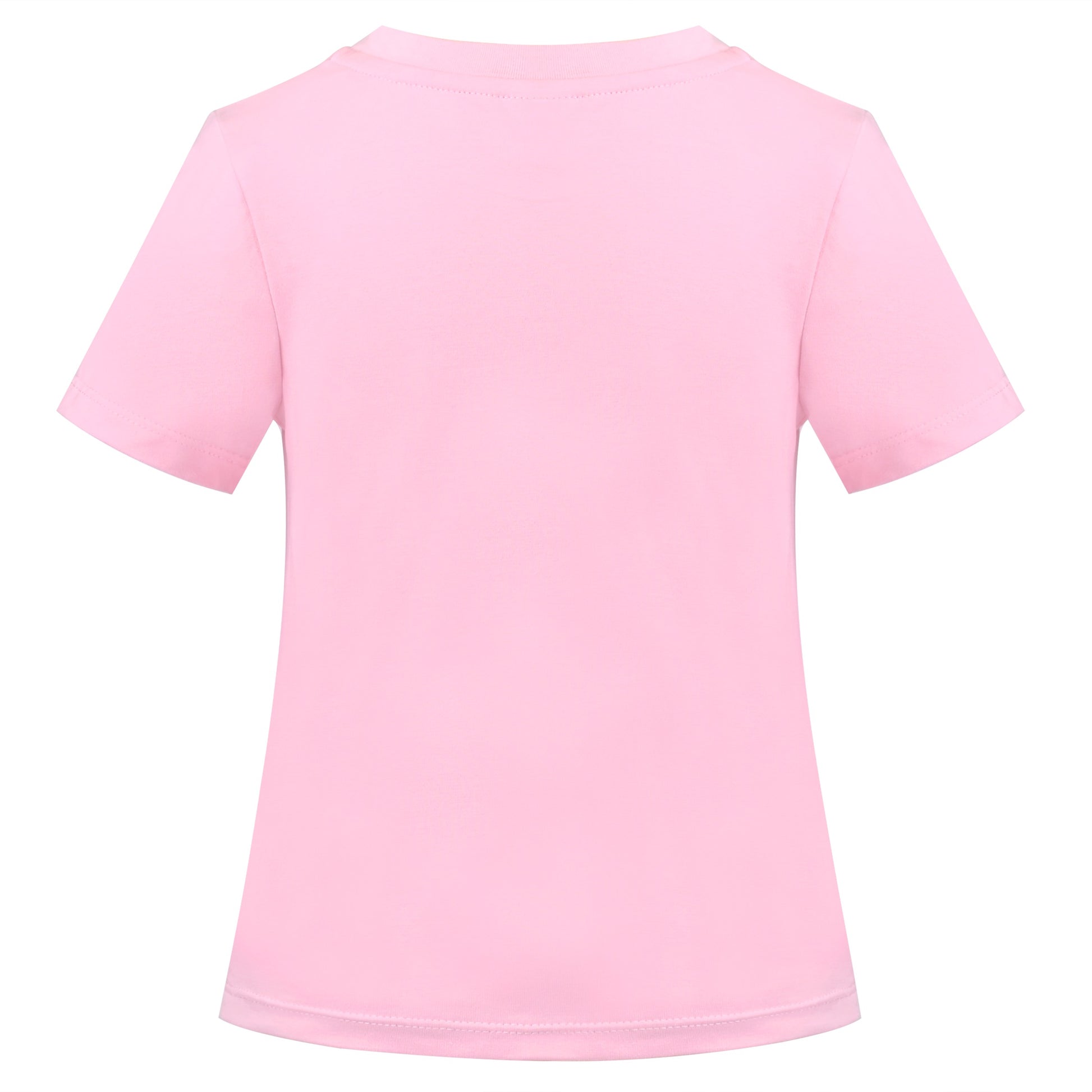 Girls T-shirt Crop Top Pink Lettuce Trim Ribbed Knit Crewneck Daily Pink