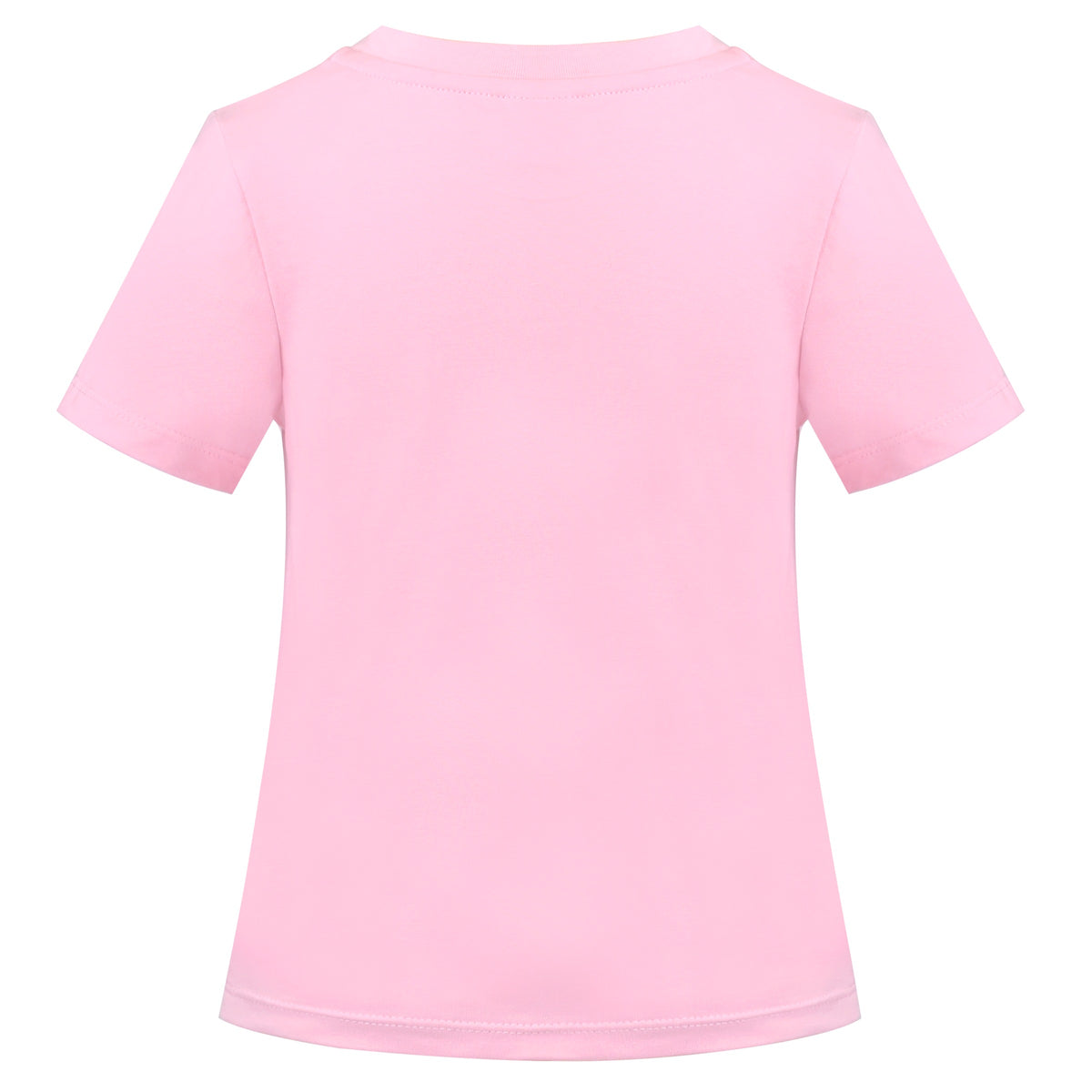 Girls T-shirt Crop Top Pink Lettuce Trim Ribbed Knit Crewneck Daily - Plain Pink