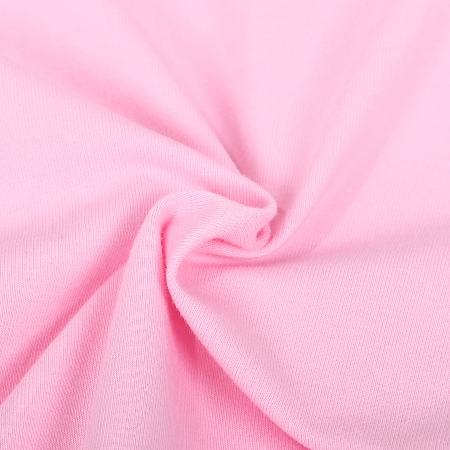 Girls T-shirt Crop Top Pink Lettuce Trim Ribbed Knit Crewneck Daily Pink