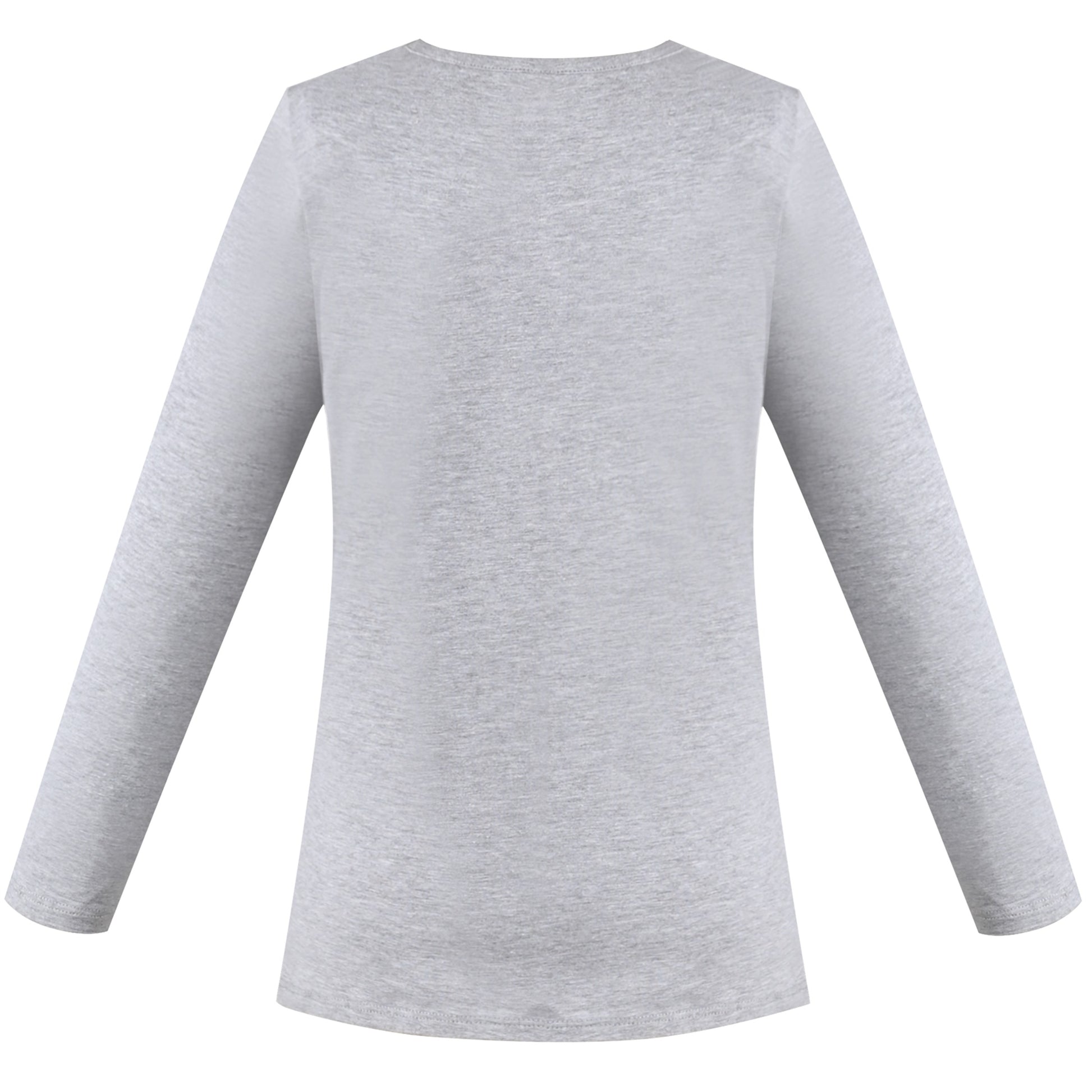 Girls Tee Purple Unicorn Magical Soft Cotton Ruffle Long Sleeve Casual Gray
