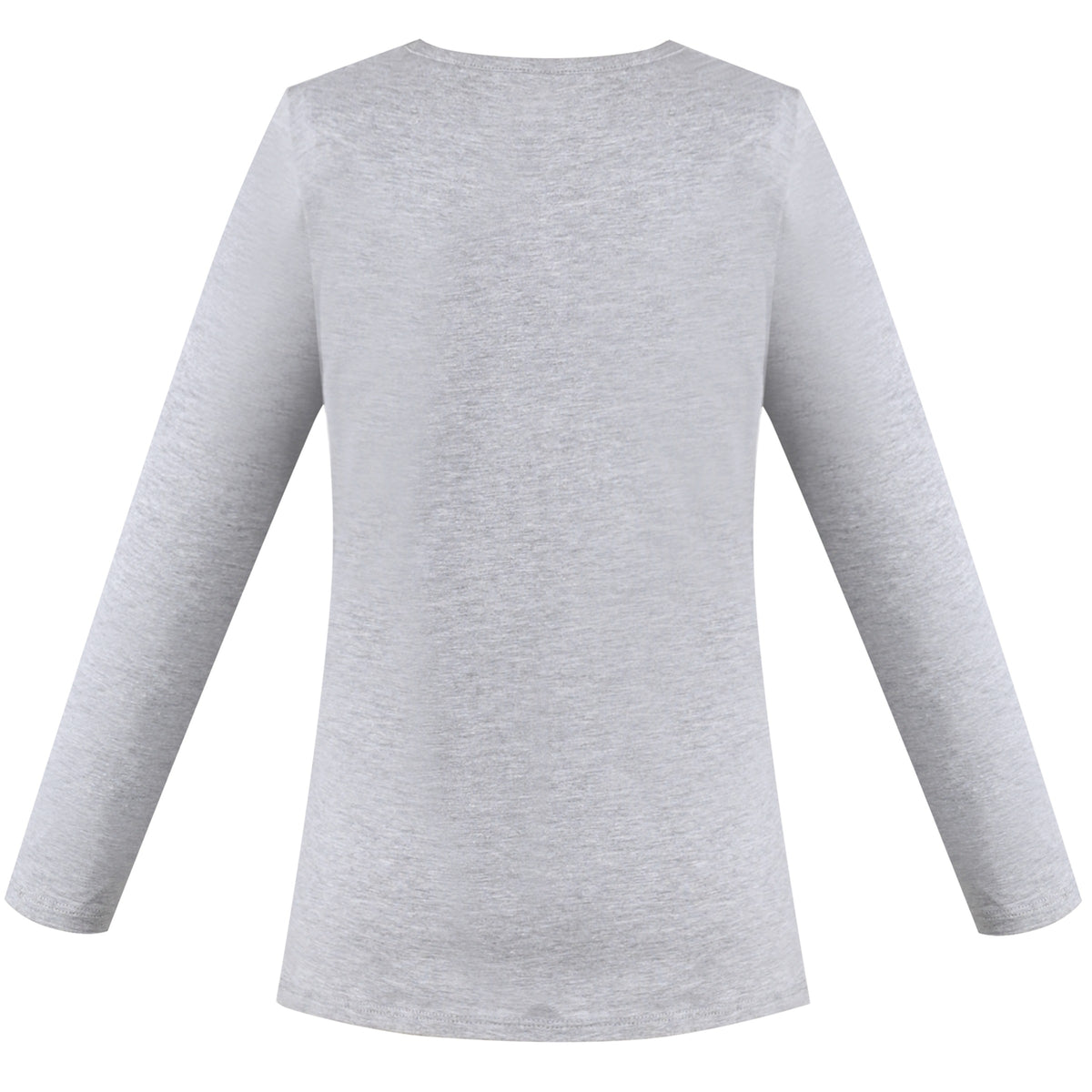Girls Tee Purple Unicorn Magical Soft Cotton Ruffle Long Sleeve Casual - Plain Gray