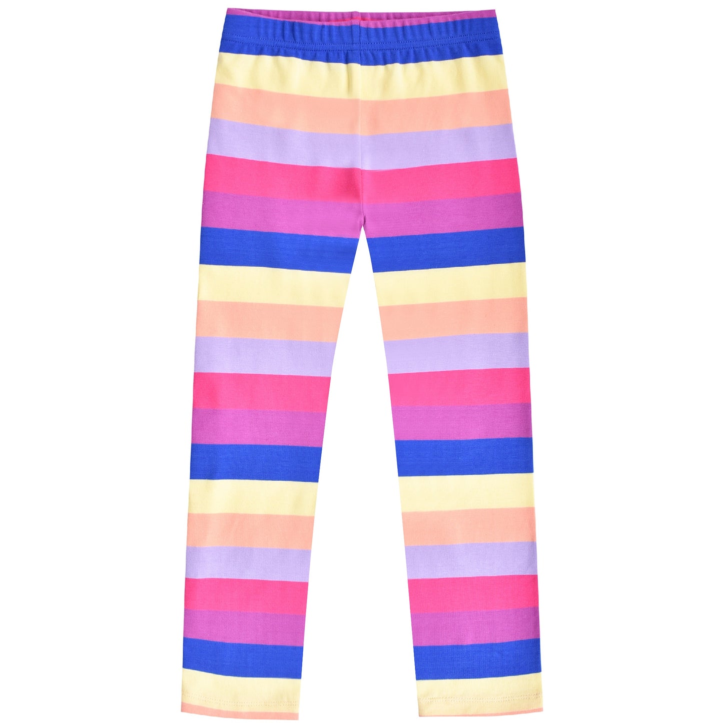 Girls Toddler Trousers Leggings Full Length Cotton Soft Elastic Preppy Rainbow Multi-Color