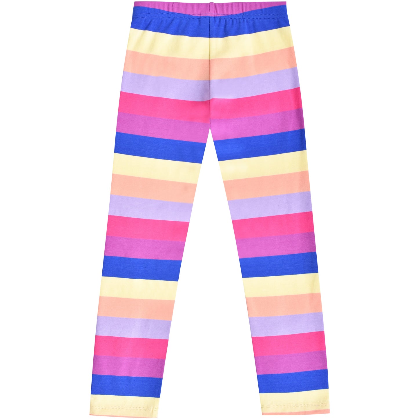 Girls Toddler Trousers Leggings Full Length Cotton Soft Elastic Preppy Rainbow Multi-Color