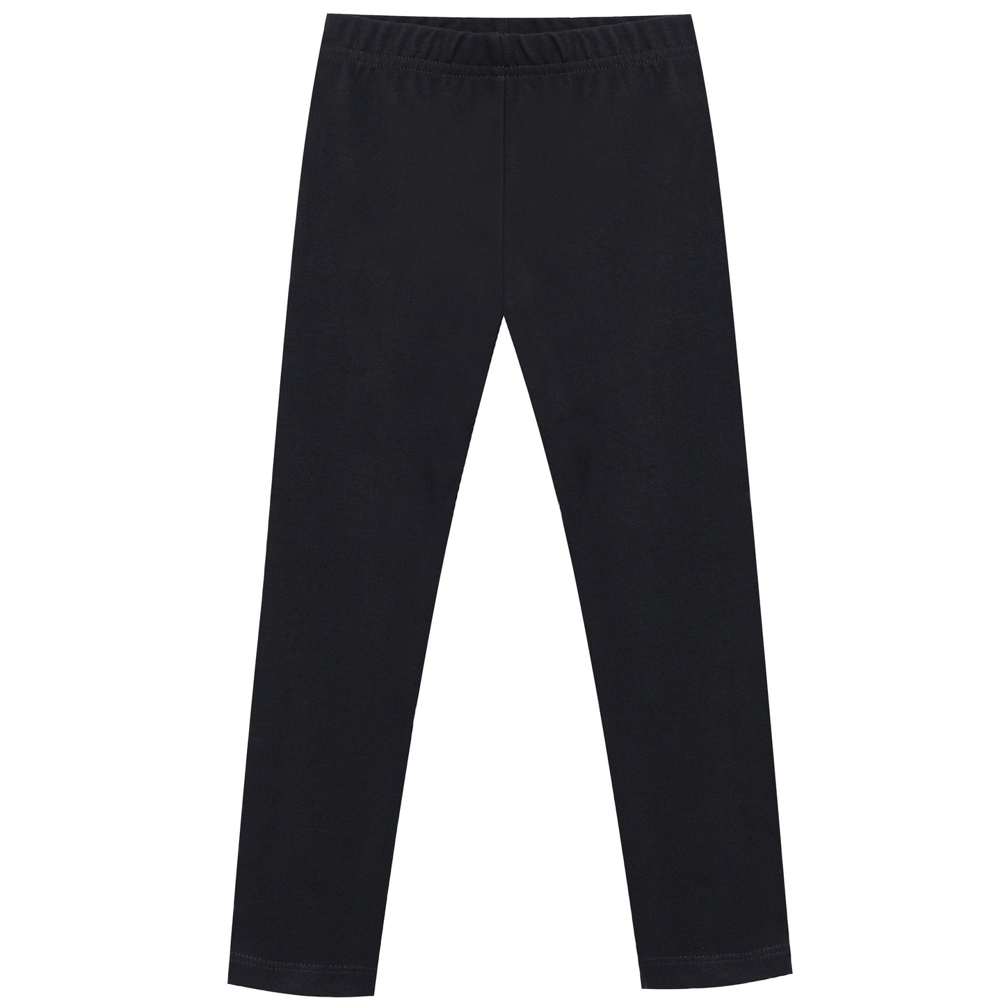 Girls Toddler Trousers Leggings Full Length Cotton Soft Elastic Preppy Rainbow Black