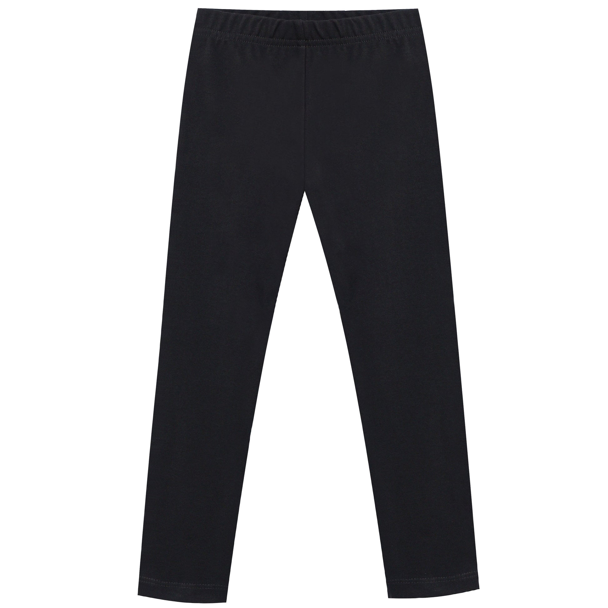 Girls Toddler Trousers Leggings Full Length Cotton Soft Elastic Preppy Rainbow Black