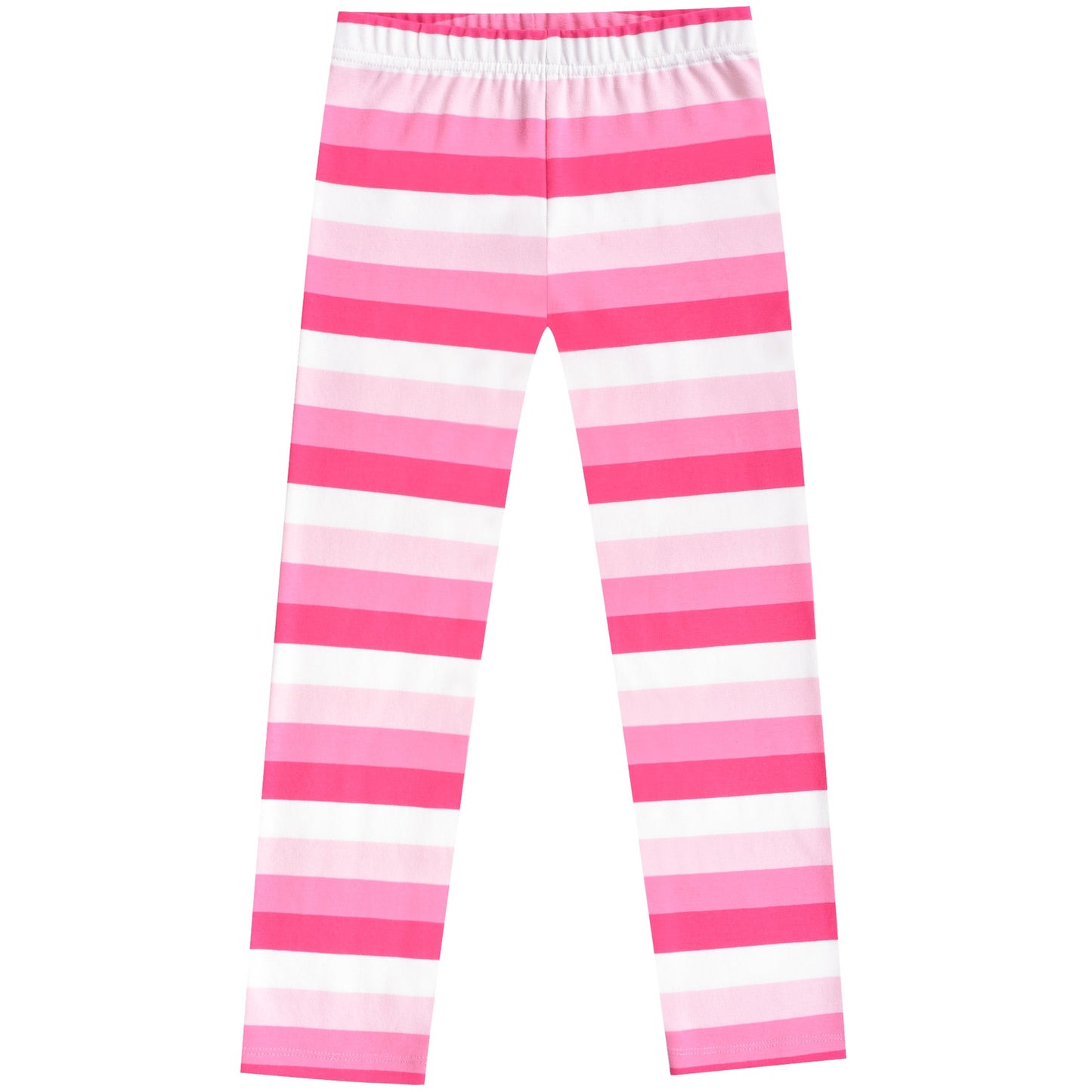 Girls Toddler Trousers Leggings Full Length Cotton Soft Elastic Preppy Rainbow Pink