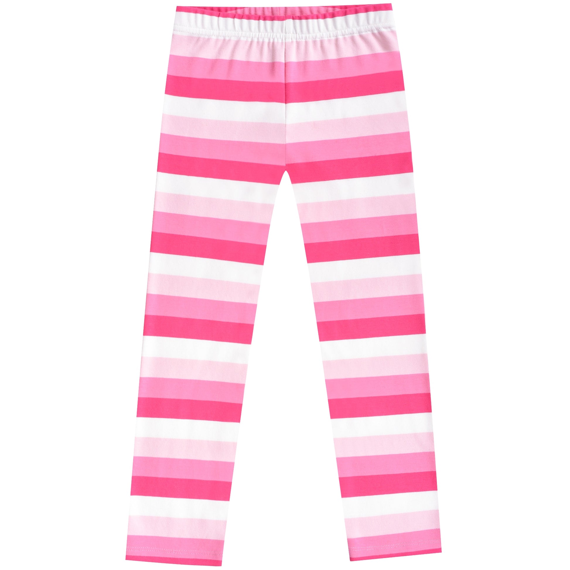 Girls Toddler Trousers Leggings Full Length Cotton Soft Elastic Preppy Rainbow Pink