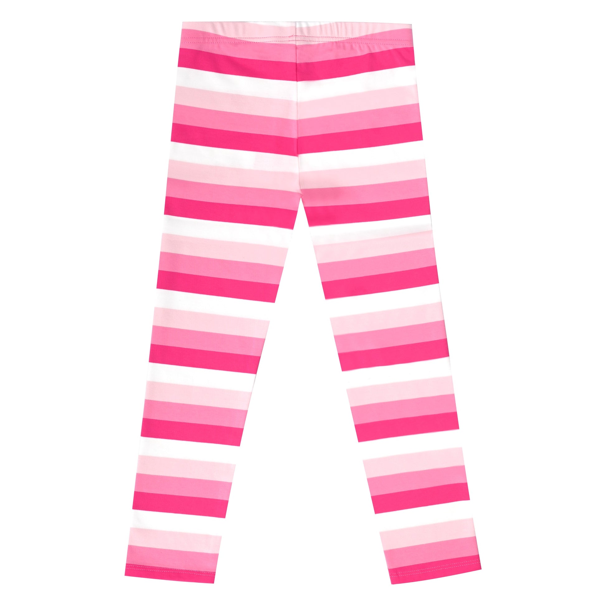 Girls Toddler Trousers Leggings Full Length Cotton Soft Elastic Preppy Rainbow Pink