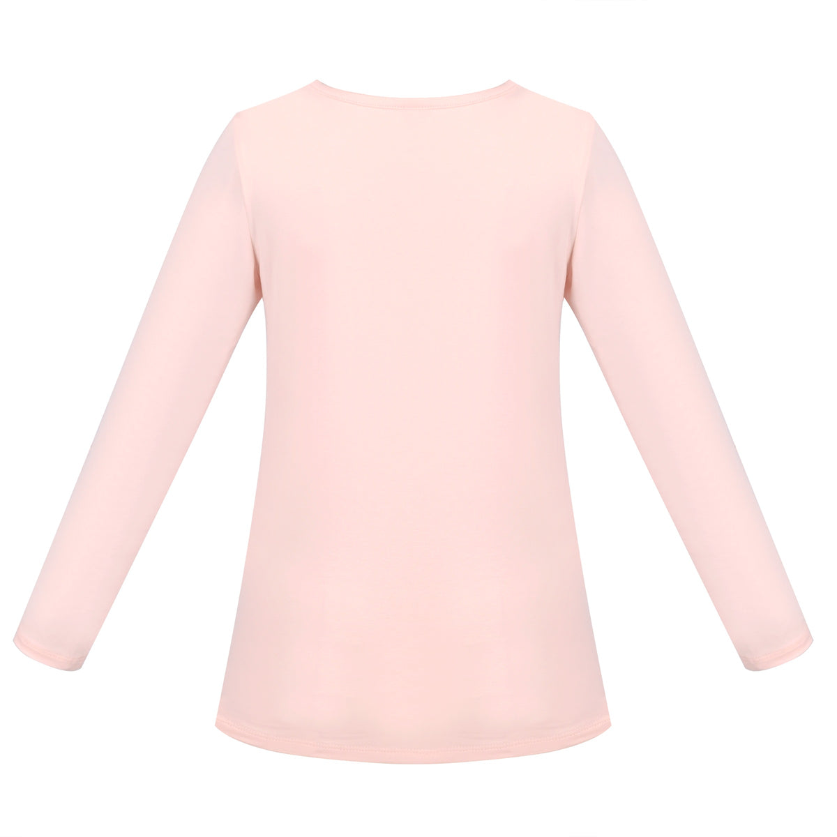 Girls Tee Purple Unicorn Magical Soft Cotton Ruffle Long Sleeve Casual - Plain Salmon Pink