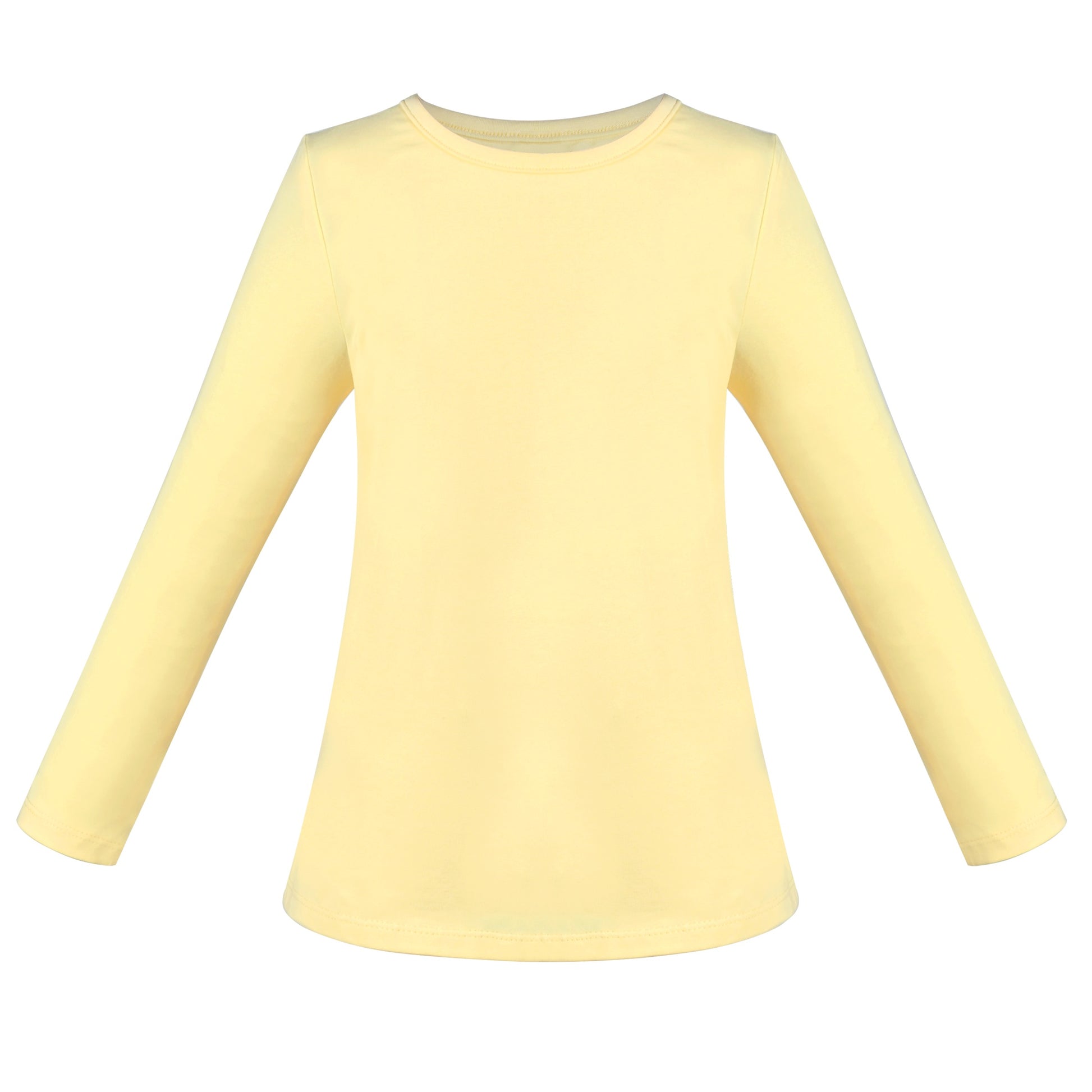 Girls Tee Purple Unicorn Magical Soft Cotton Ruffle Long Sleeve Casual Yellow