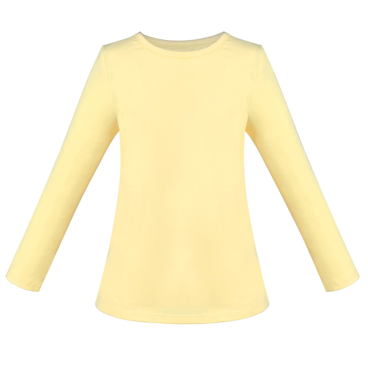 Girls Tee Purple Unicorn Magical Soft Cotton Ruffle Long Sleeve Casual - Plain Yellow