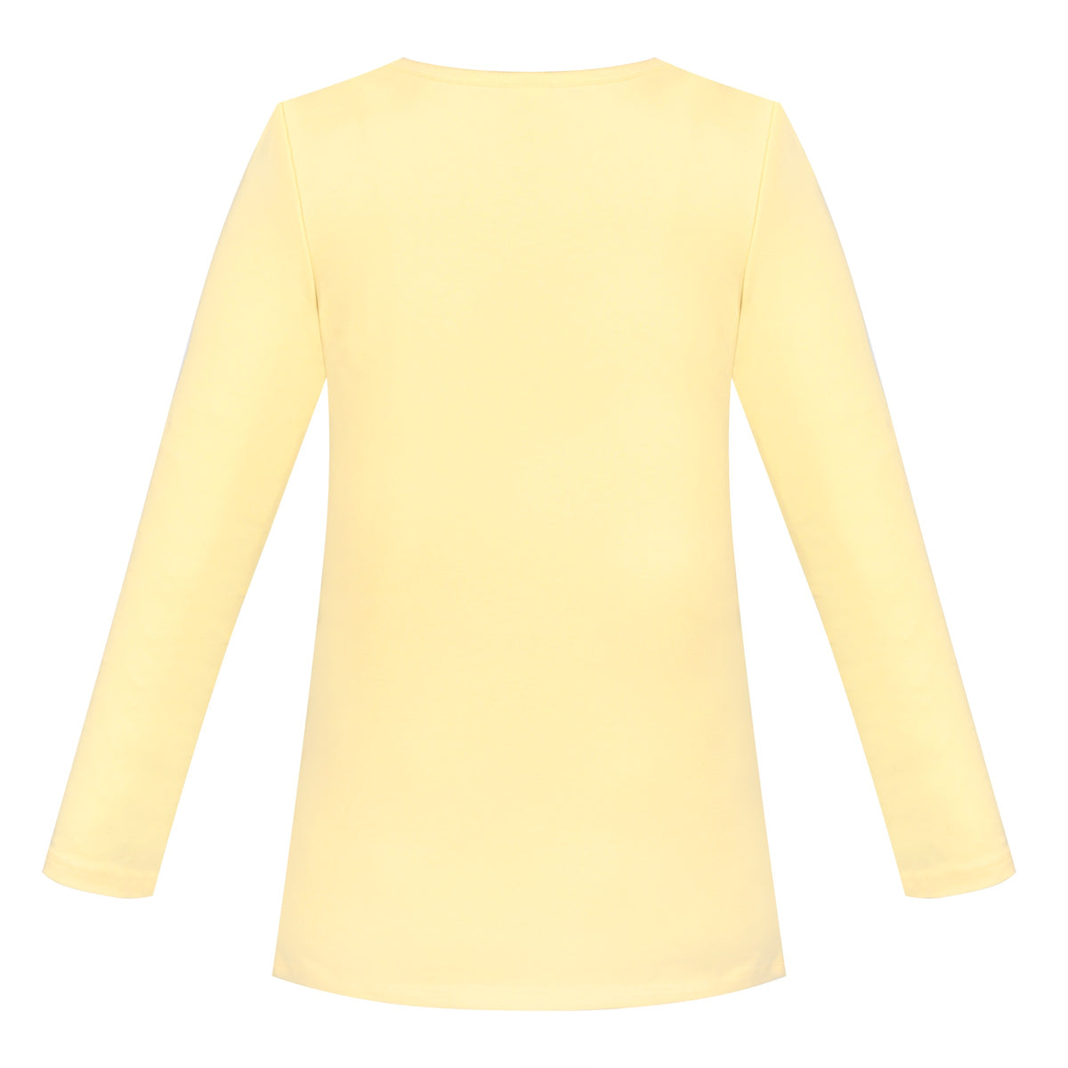 Girls Tee Purple Unicorn Magical Soft Cotton Ruffle Long Sleeve Casual - Plain Yellow