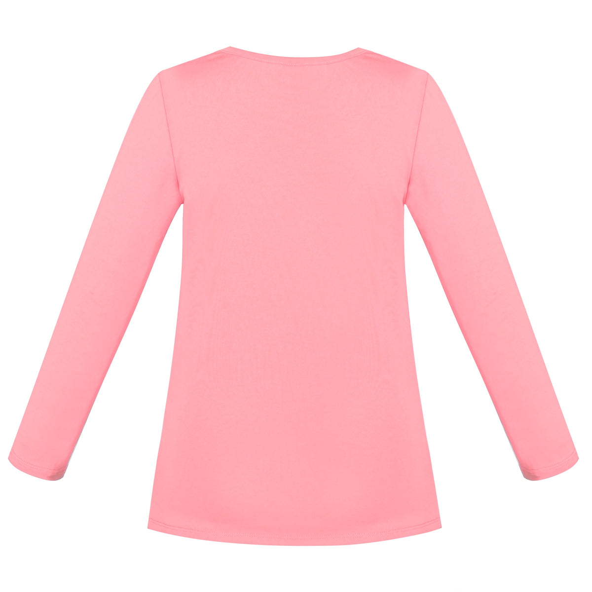 Girls Tee Purple Unicorn Magical Soft Cotton Ruffle Long Sleeve Casual - Plain Pink
