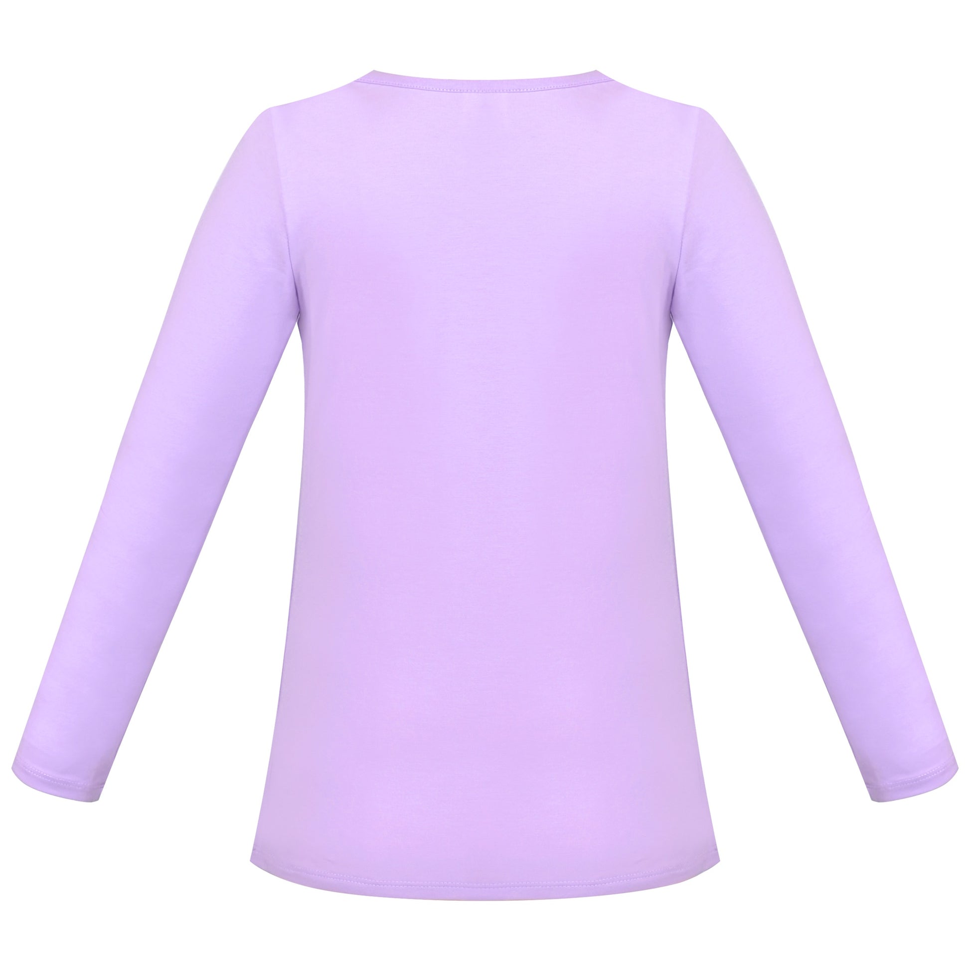 Girls Tee Purple Unicorn Magical Soft Cotton Ruffle Long Sleeve Casual Purple