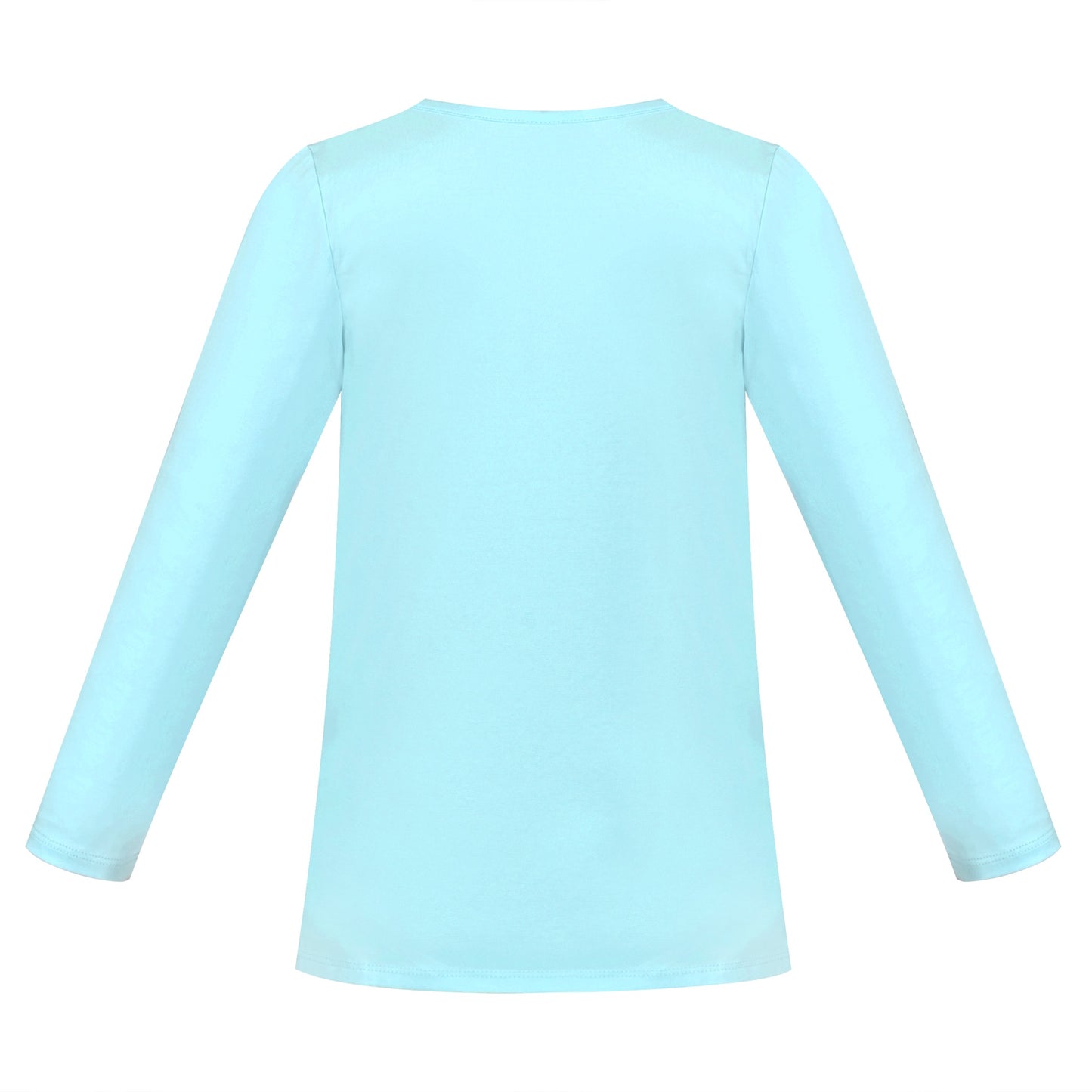 Girls Tee Purple Unicorn Magical Soft Cotton Ruffle Long Sleeve Casual Blue