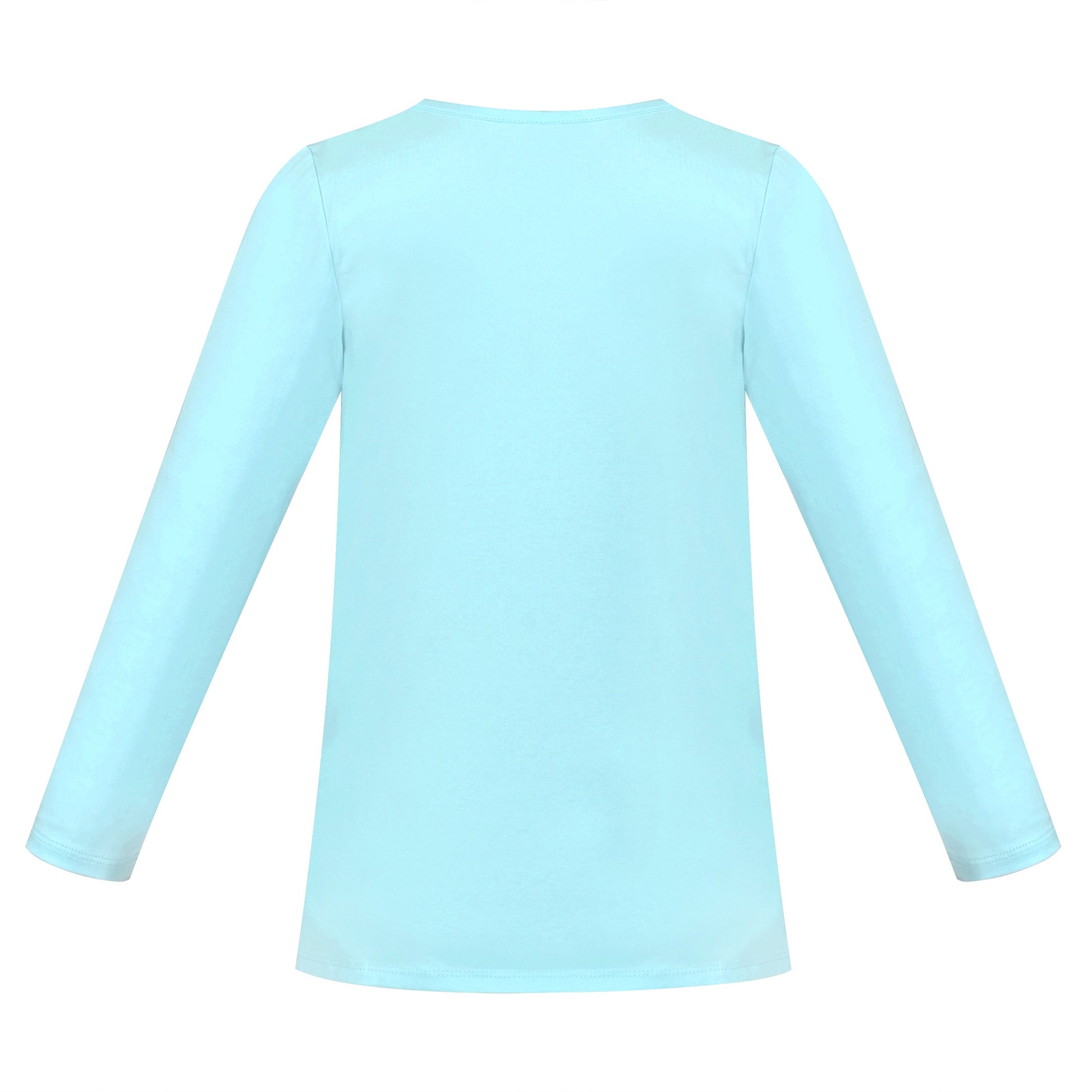 Girls Tee Purple Unicorn Magical Soft Cotton Ruffle Long Sleeve Casual Blue