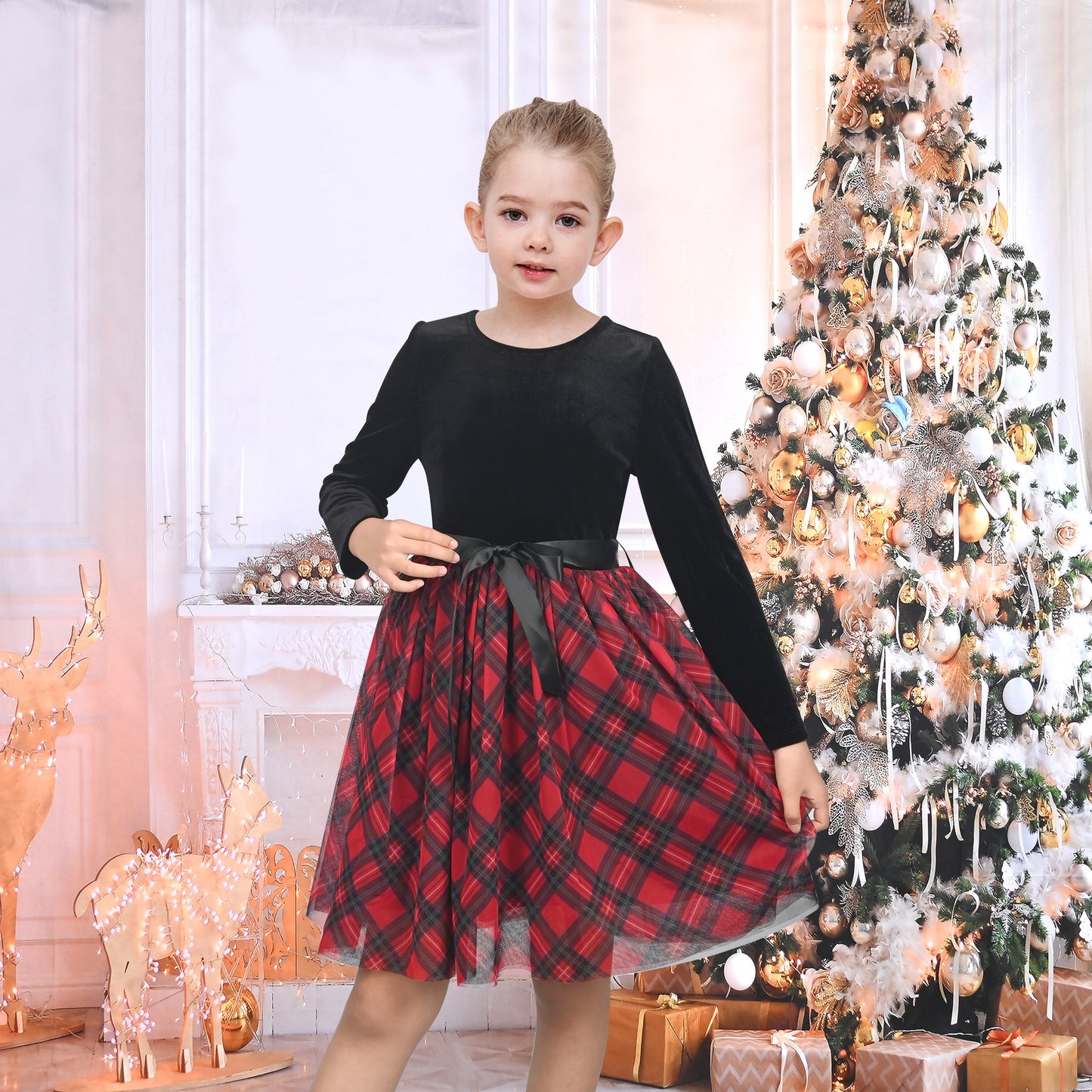 Girls Dress Rust Copper Velvet Polka Dot Plain Tulle Vintage Twirly Fall Holiday Black