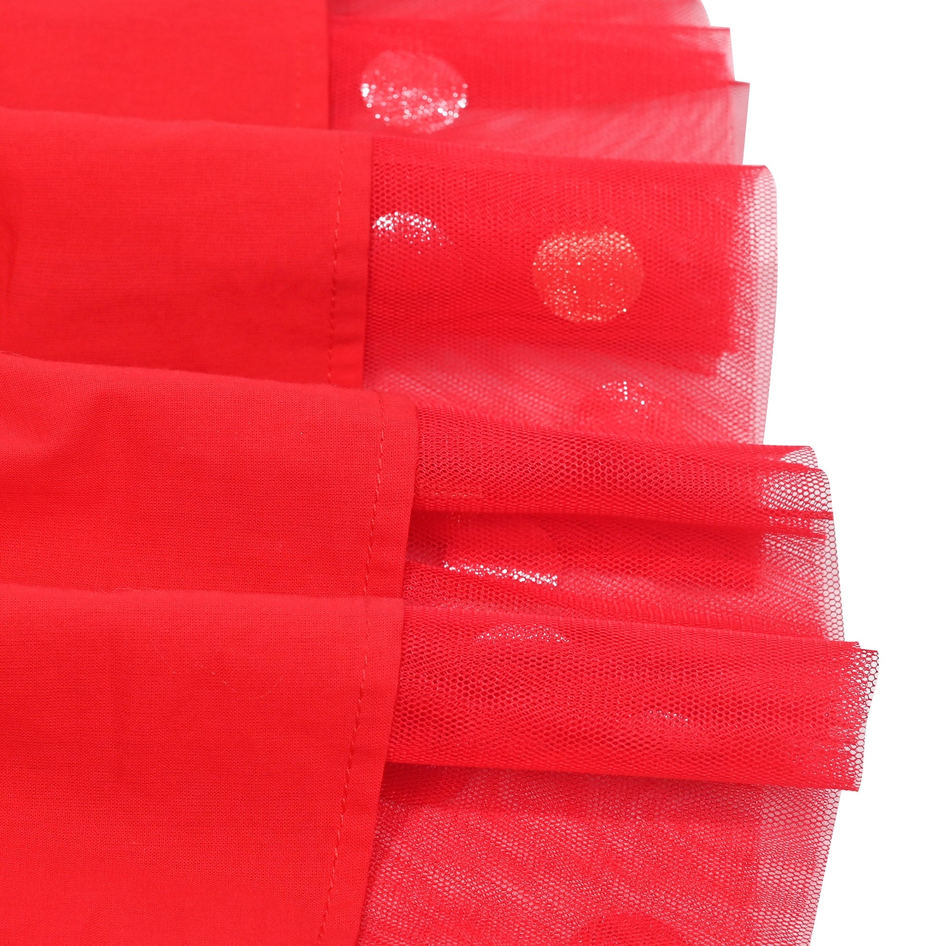 Girls Dress Sequin Stripe Ruffle Fairy Rainbow Colorful Long Sleeve Red