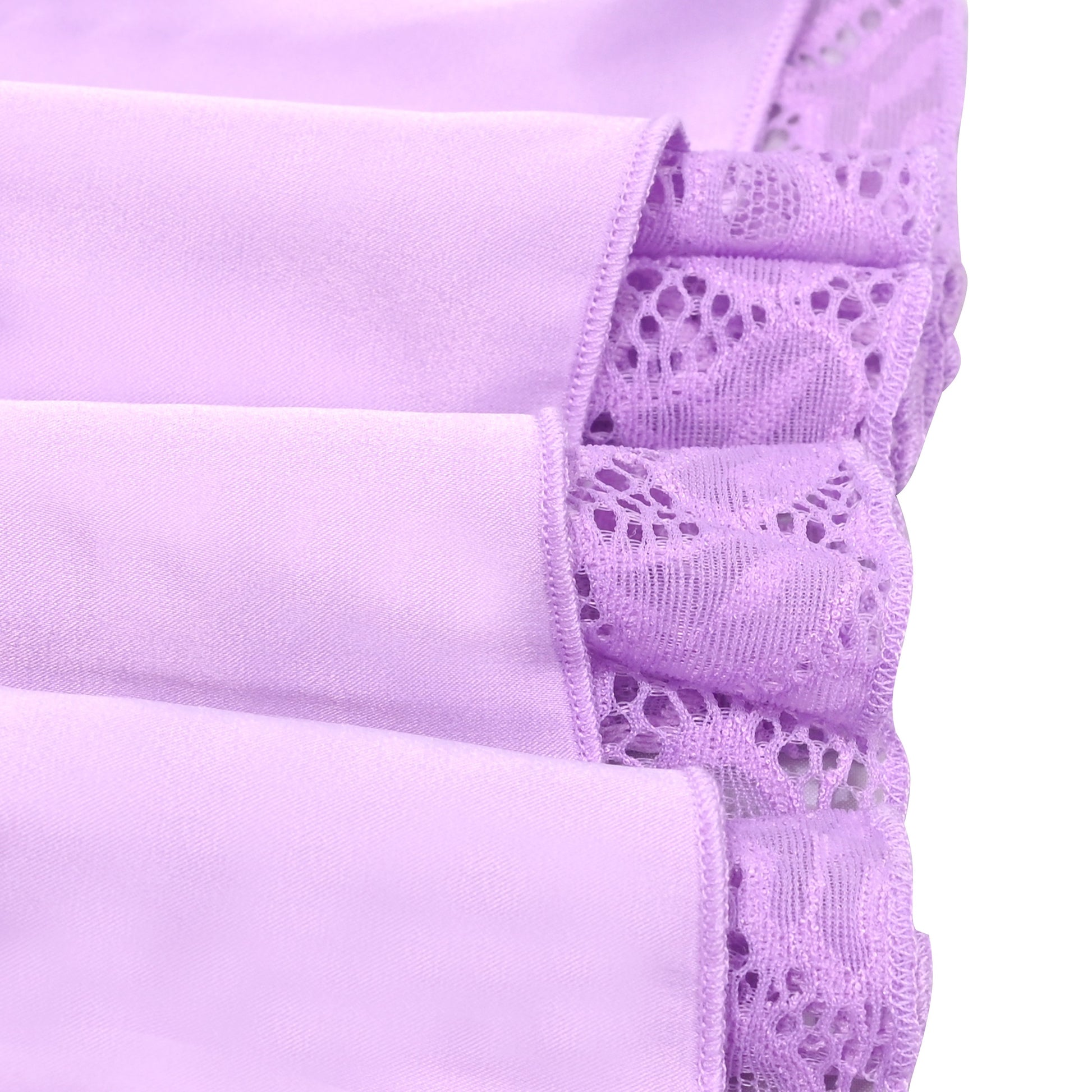 Girls Dress Lilac Lace Floral Hi-lo Strap Summer Holiday Elegant Princess Purple