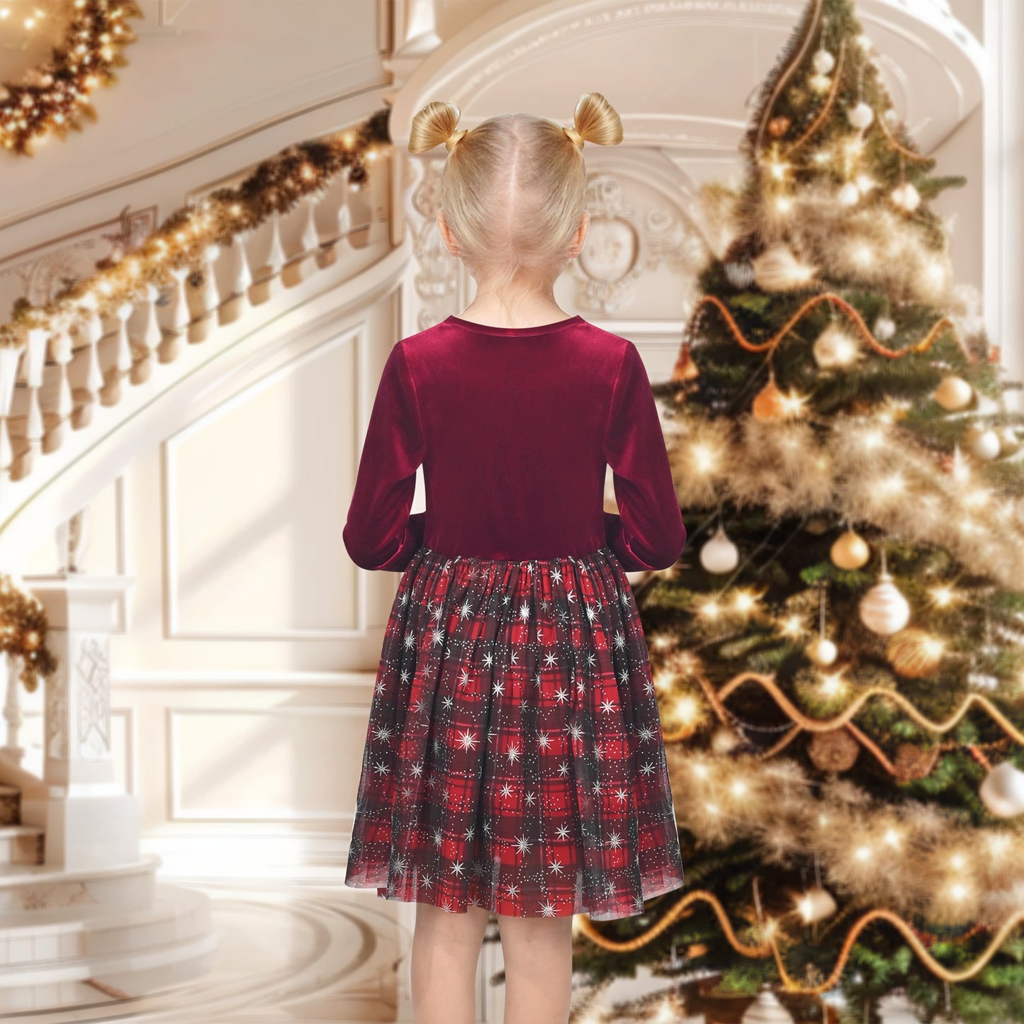 Girls Dress Rust Copper Velvet Polka Dot Plain Tulle Vintage Twirly Fall Holiday Red