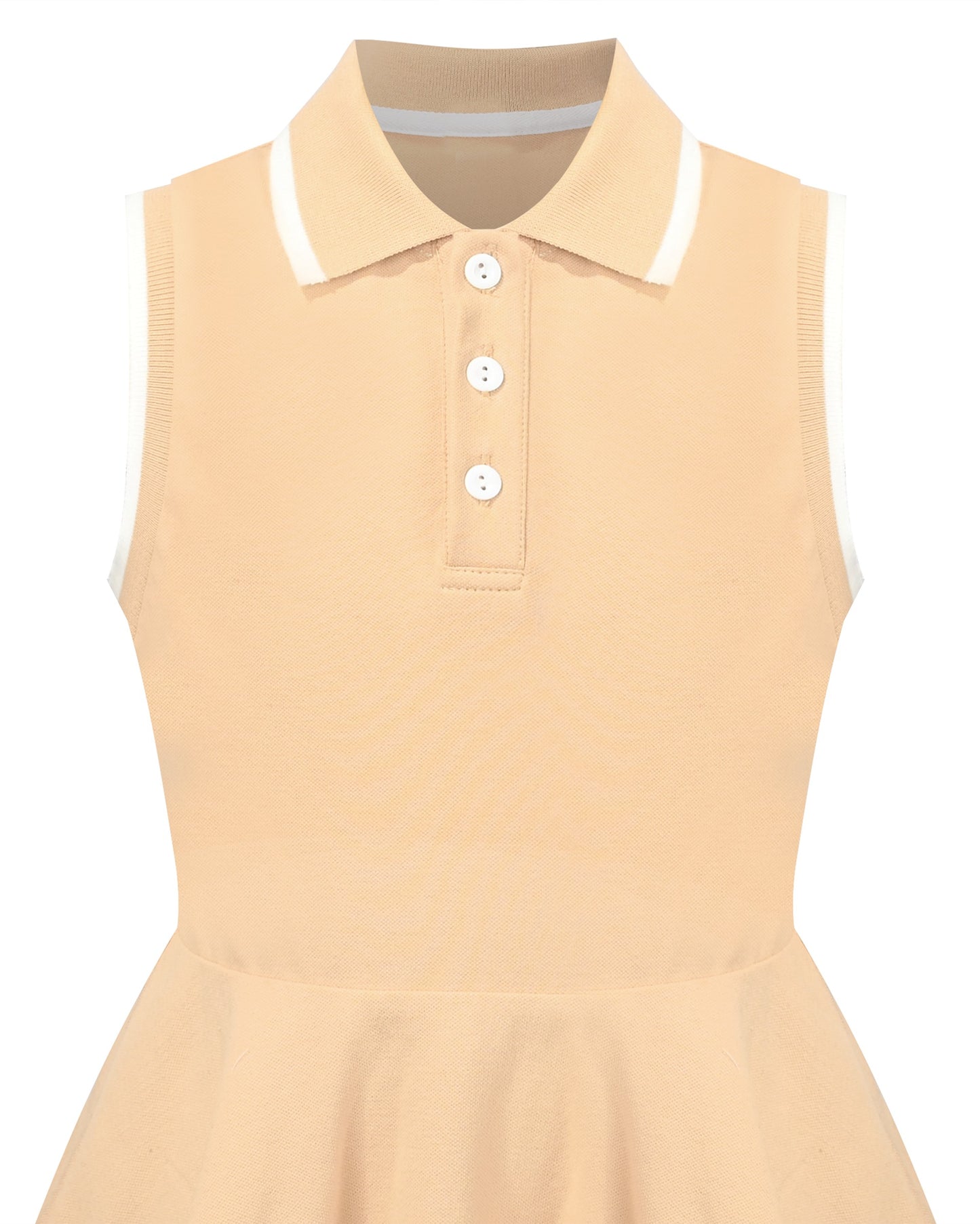Girls Dress Knit Polo Collar Student Classic Casual Back to School Everyday Brown