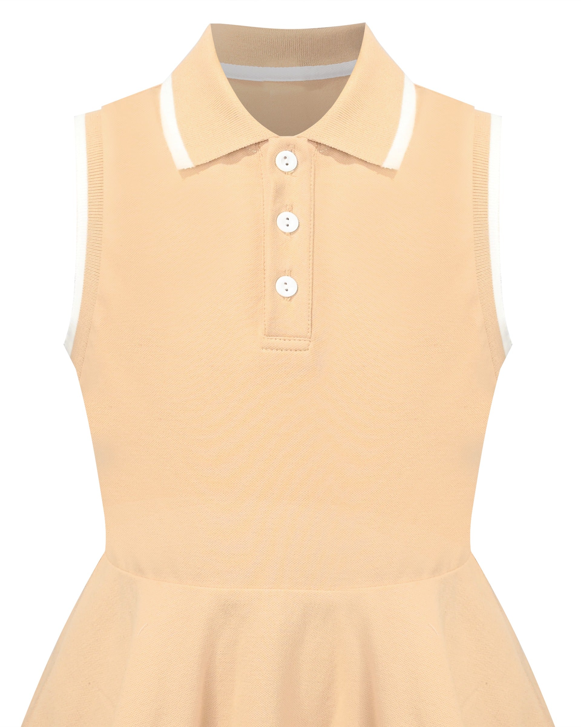 Girls Dress Knit Polo Collar Student Classic Casual Back to School Everyday Brown