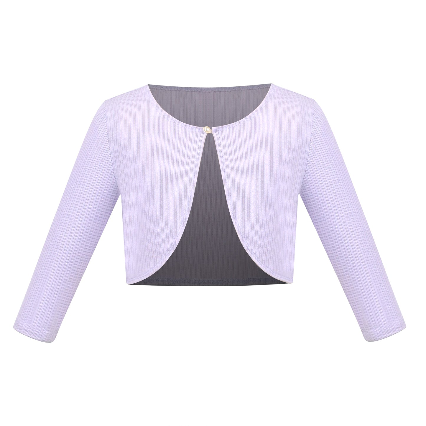 Girls Bolero Shrug Cropped Cardigan Long Sleeve Button Knit Sweater Black Purple
