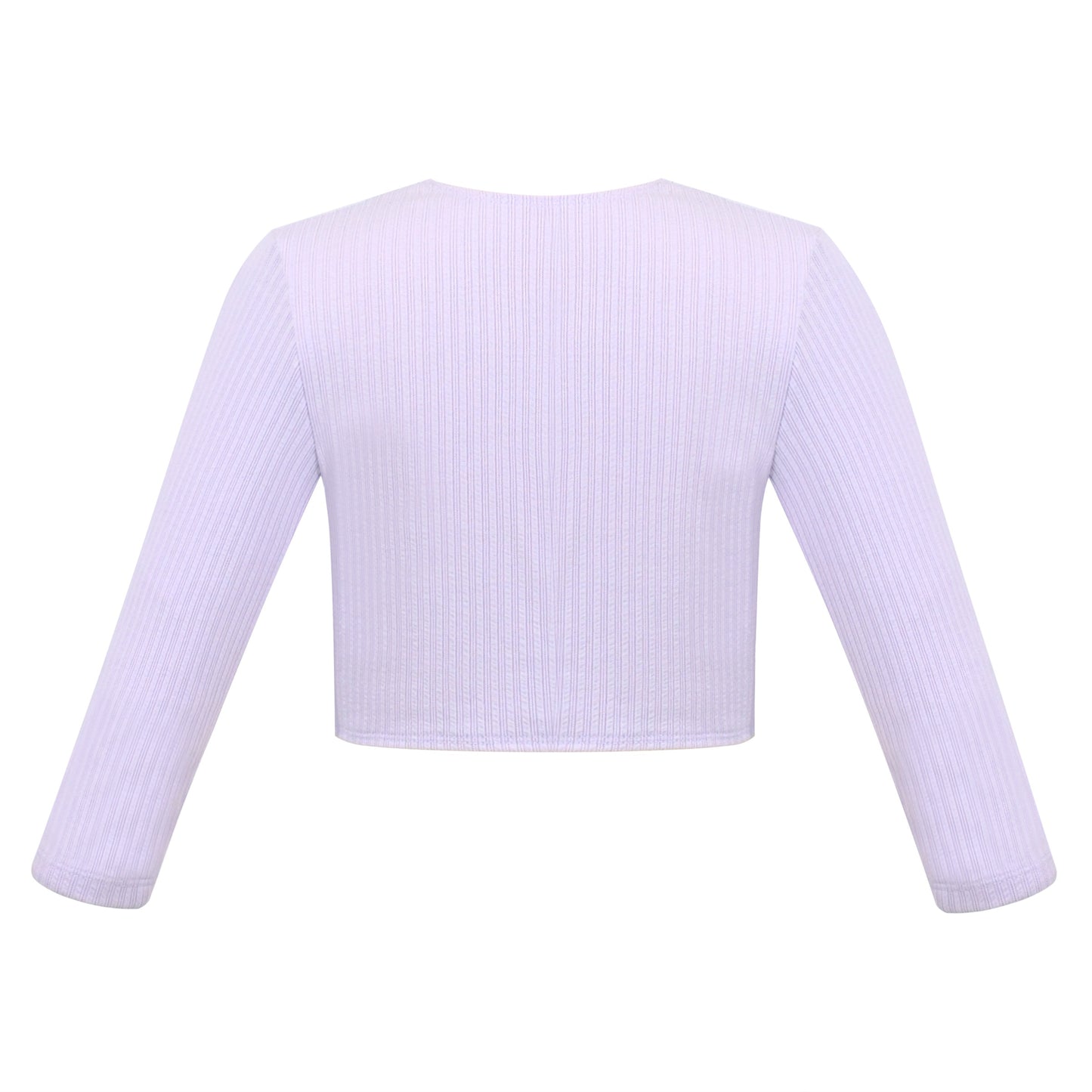 Girls Bolero Shrug Cropped Cardigan Long Sleeve Button Knit Sweater Black Purple