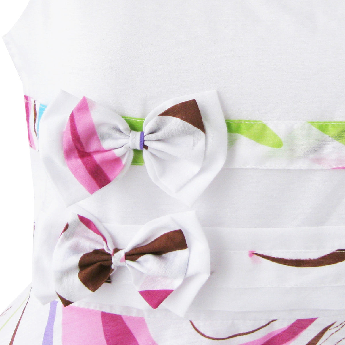 Girls Dress Brown Butterfly Double Bow Tie Party Kids Sundress - Multicolor Knot
