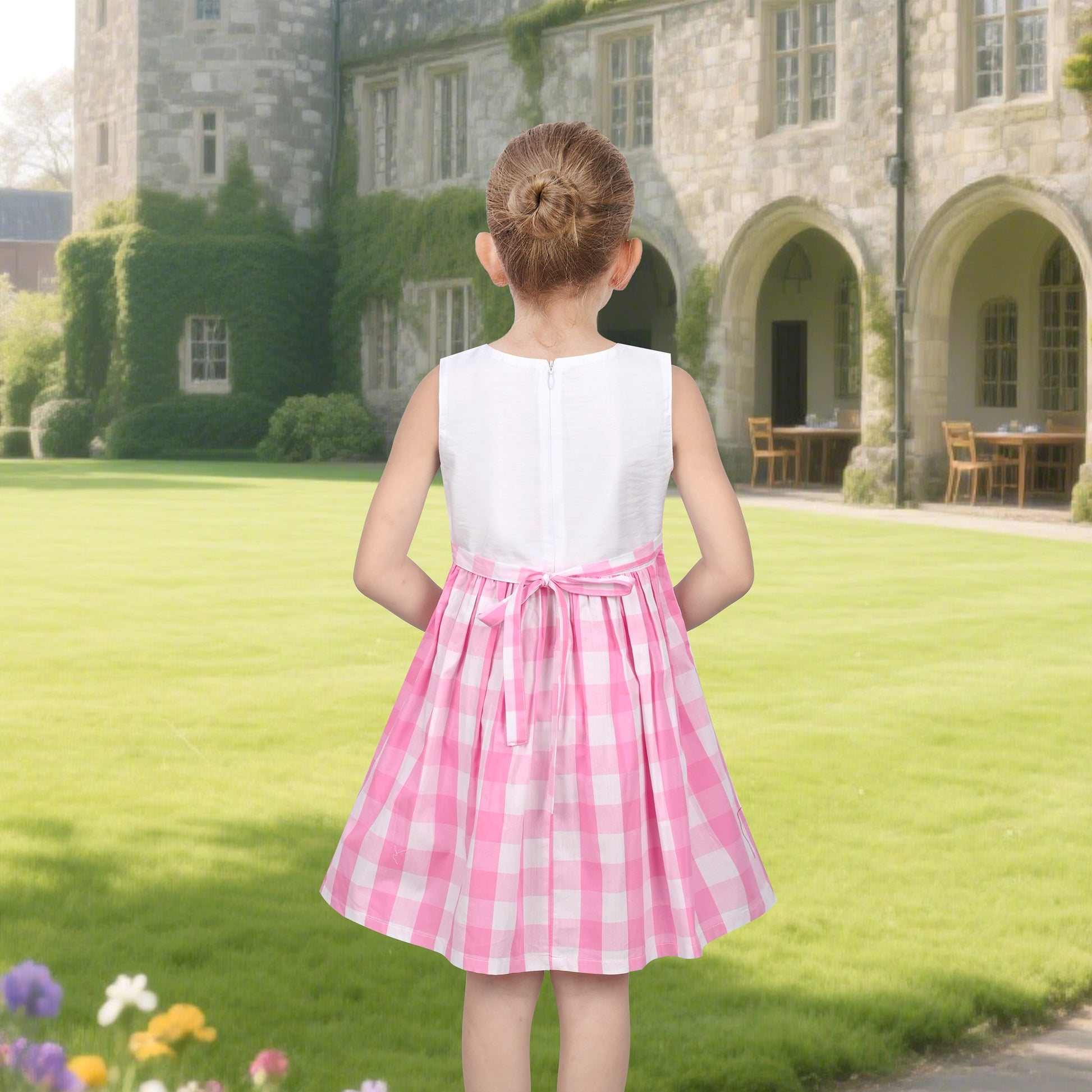 Girls Dress St Patrick Shamrock Irish Holiday Gingham Sundress Daily Pink