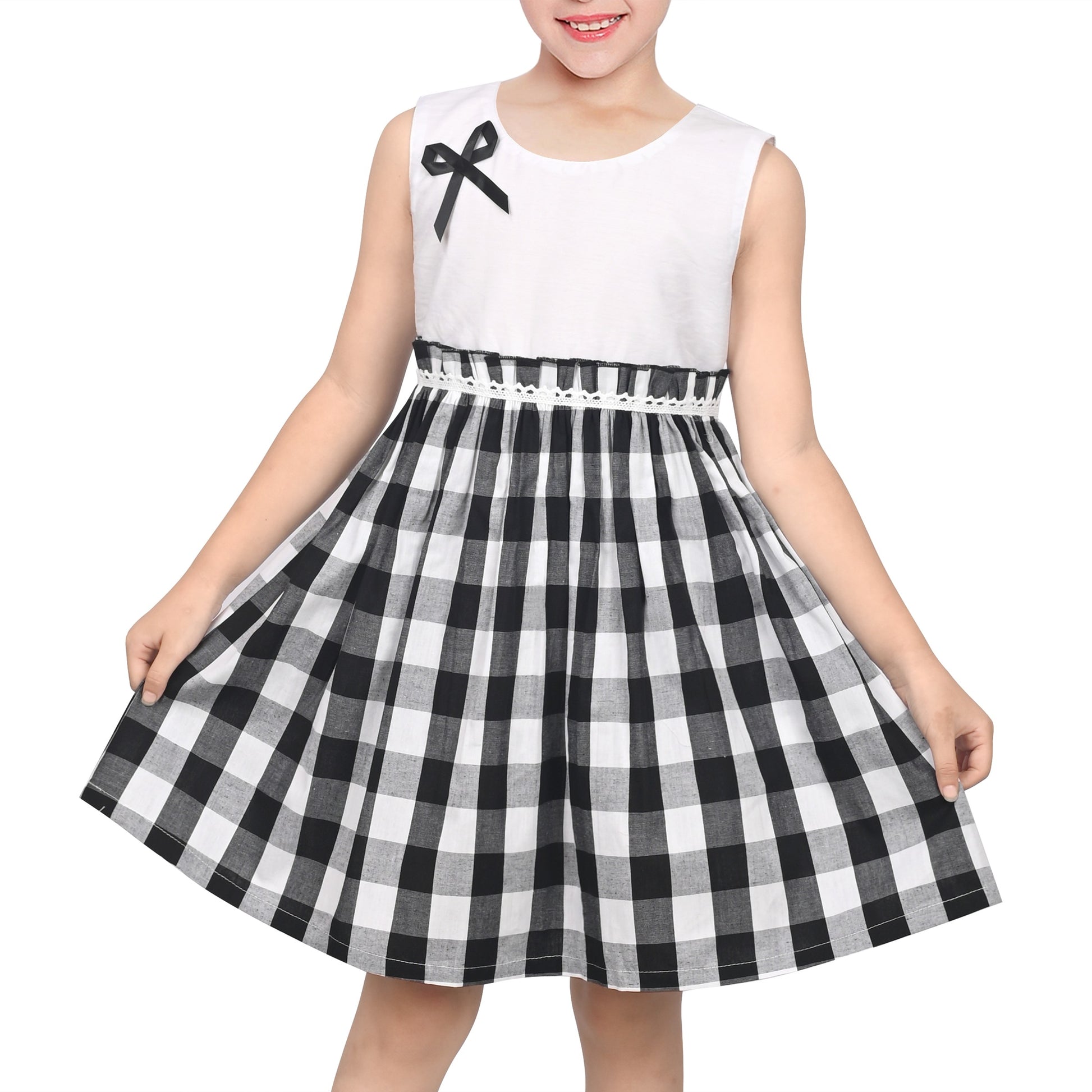Girls Dress St Patrick Shamrock Irish Holiday Gingham Sundress Daily Black